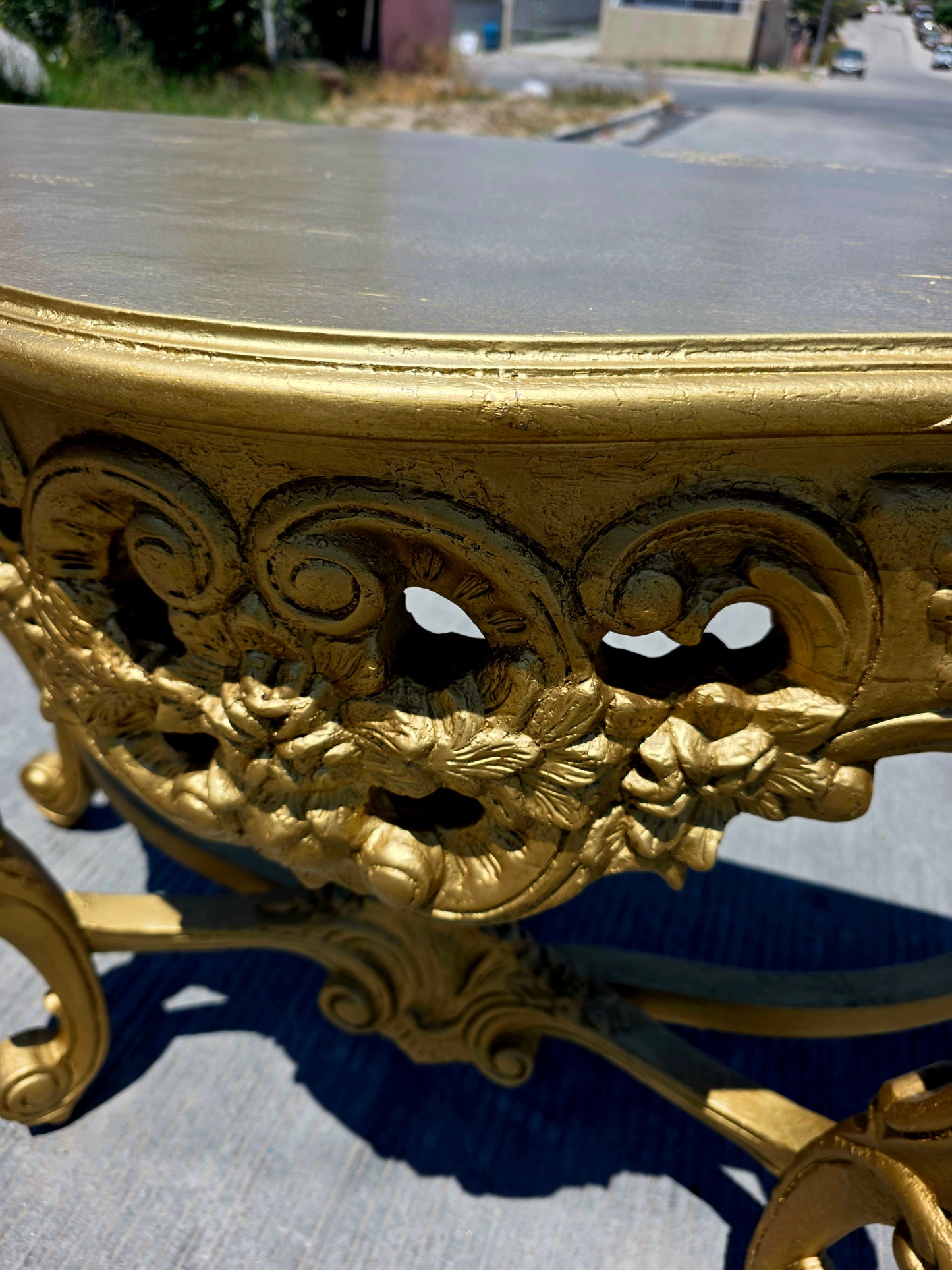 Credenza with Mirror – Aged Gold 🪞🏛️🌿