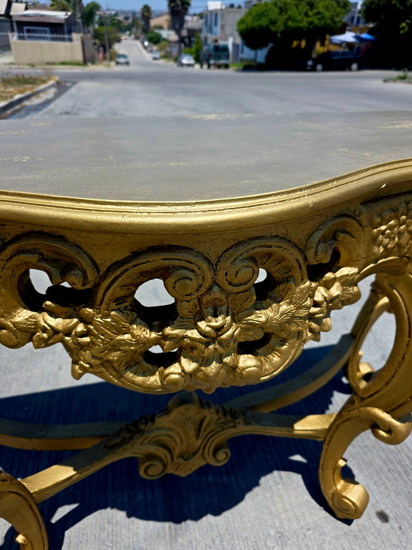 Credenza with Mirror – Aged Gold 🪞🏛️🌿