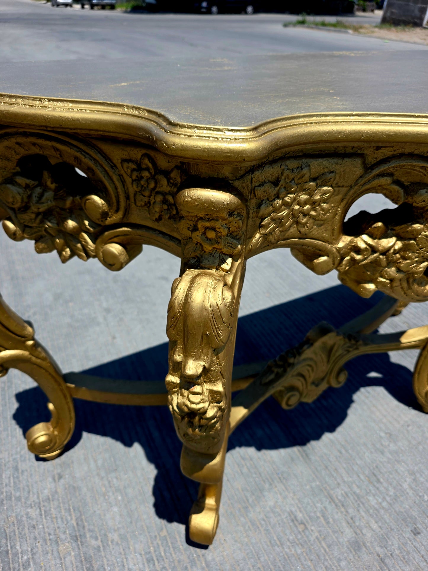 Credenza with Mirror – Aged Gold 🪞🏛️🌿