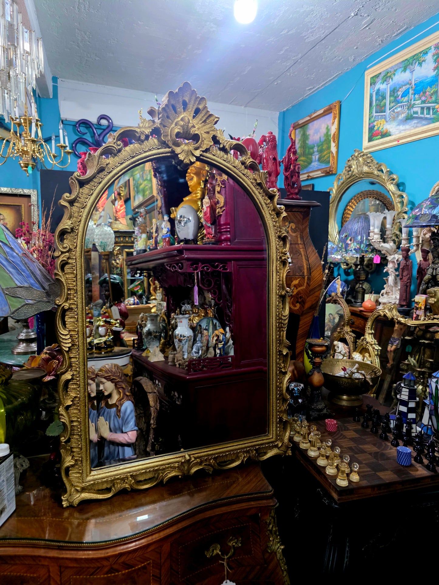 Credenza with Mirror – Aged Gold 🪞🏛️🌿