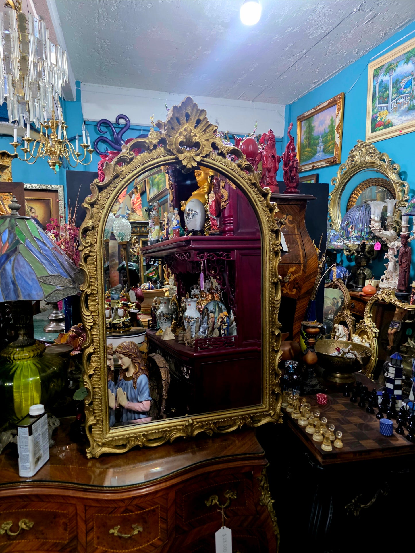 Credenza with Mirror – Aged Gold 🪞🏛️🌿