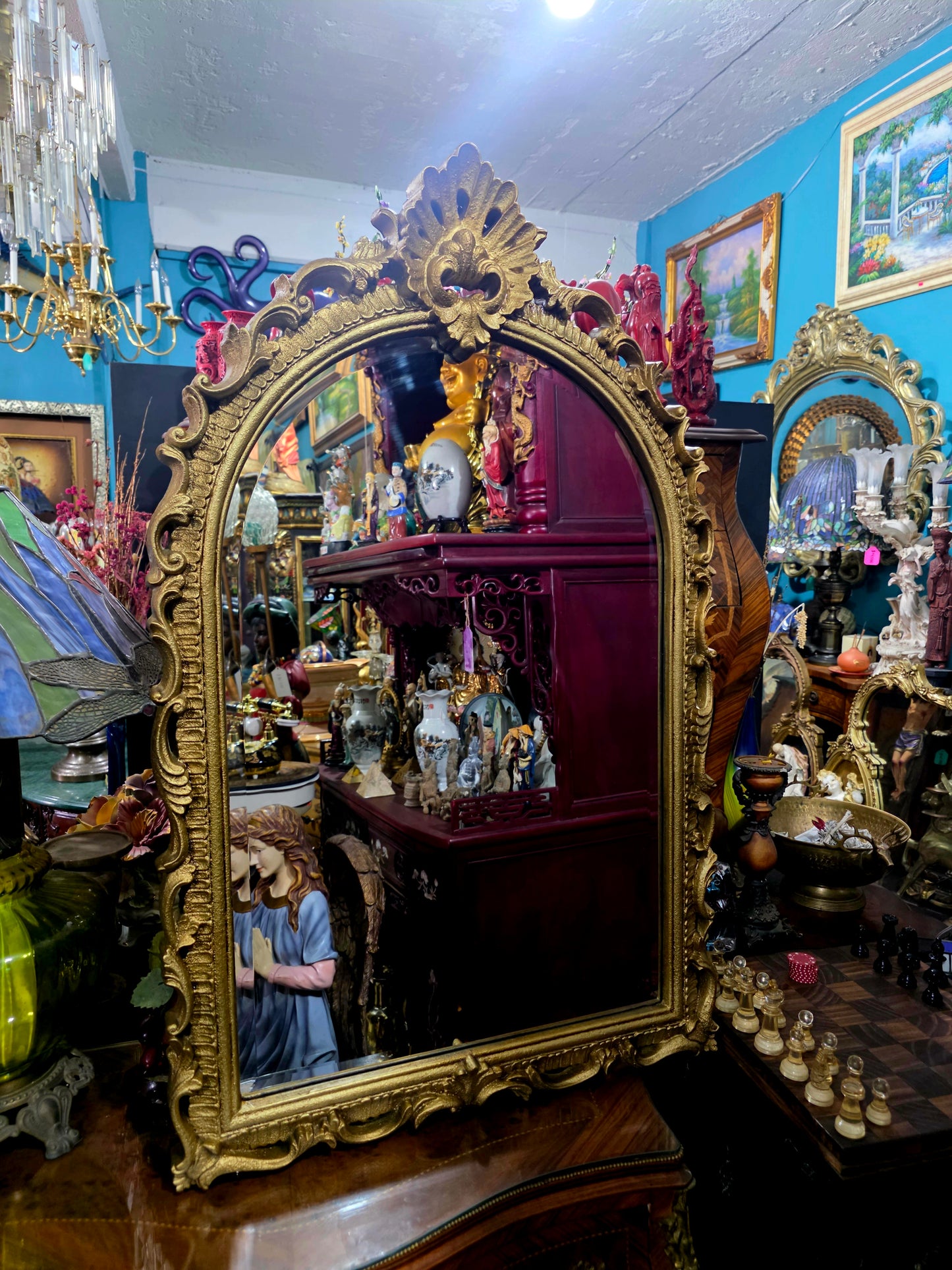 Credenza with Mirror – Aged Gold 🪞🏛️🌿