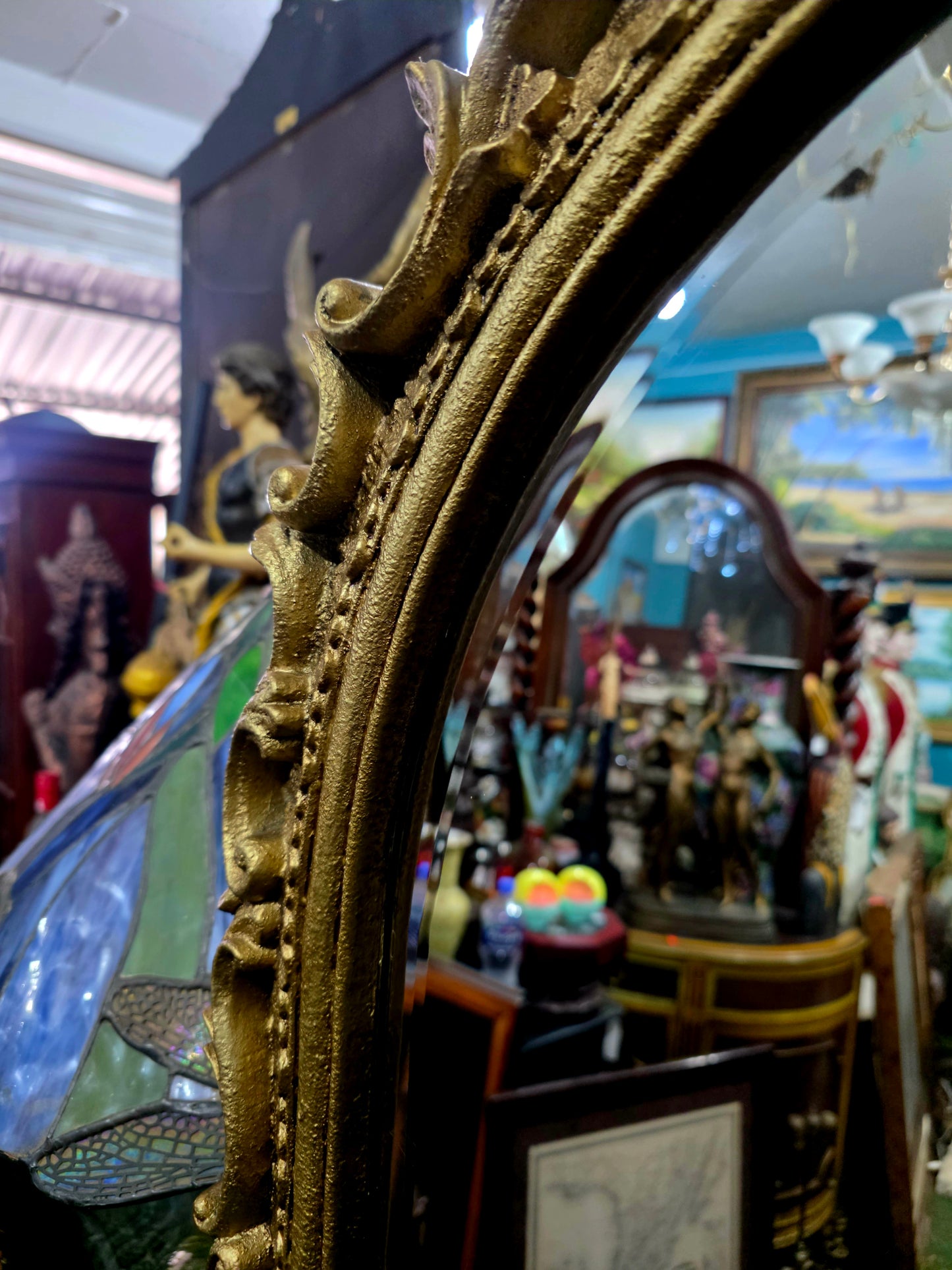 Credenza with Mirror – Aged Gold 🪞🏛️🌿