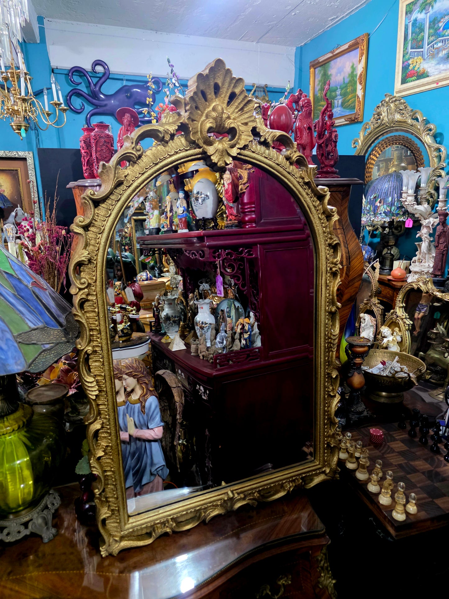 Credenza with Mirror – Aged Gold 🪞🏛️🌿