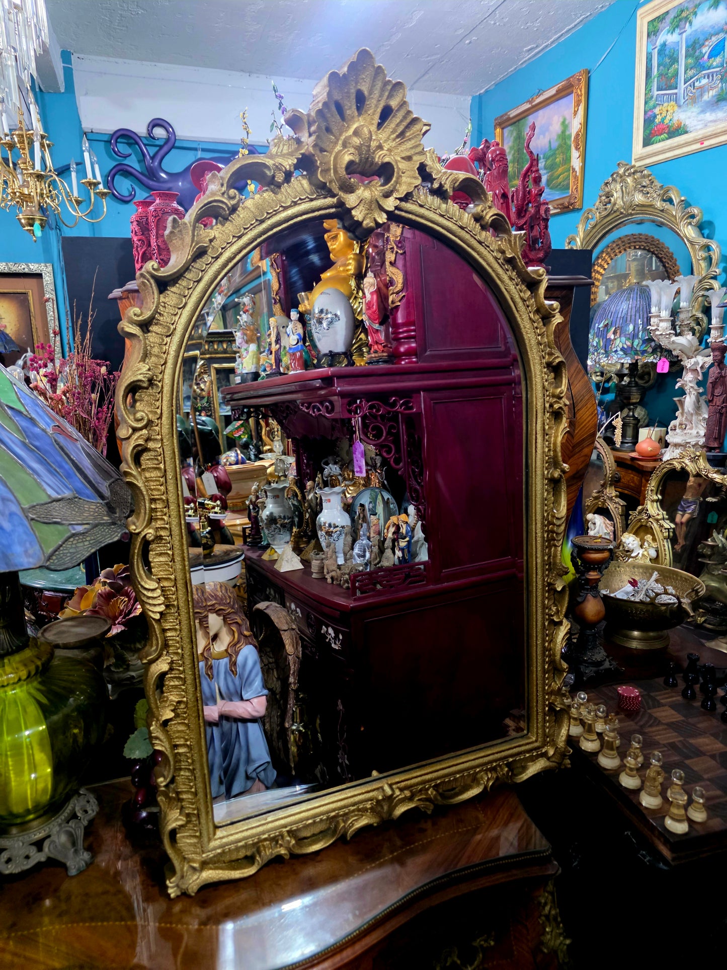 Credenza with Mirror – Aged Gold 🪞🏛️🌿