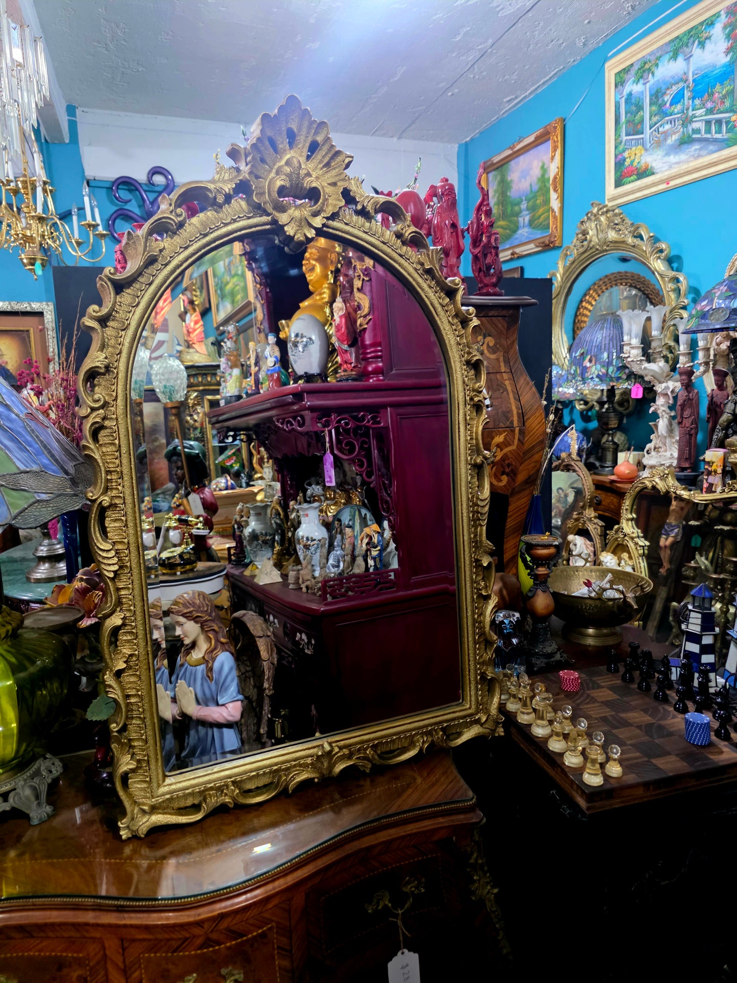 Credenza with Mirror – Aged Gold 🪞🏛️🌿