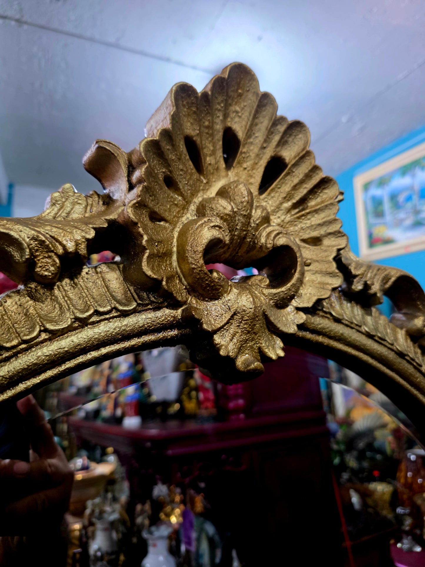 Credenza with Mirror – Aged Gold 🪞🏛️🌿