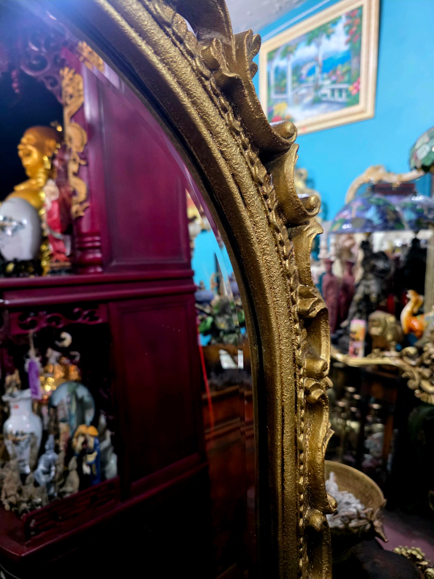 Credenza with Mirror – Aged Gold 🪞🏛️🌿