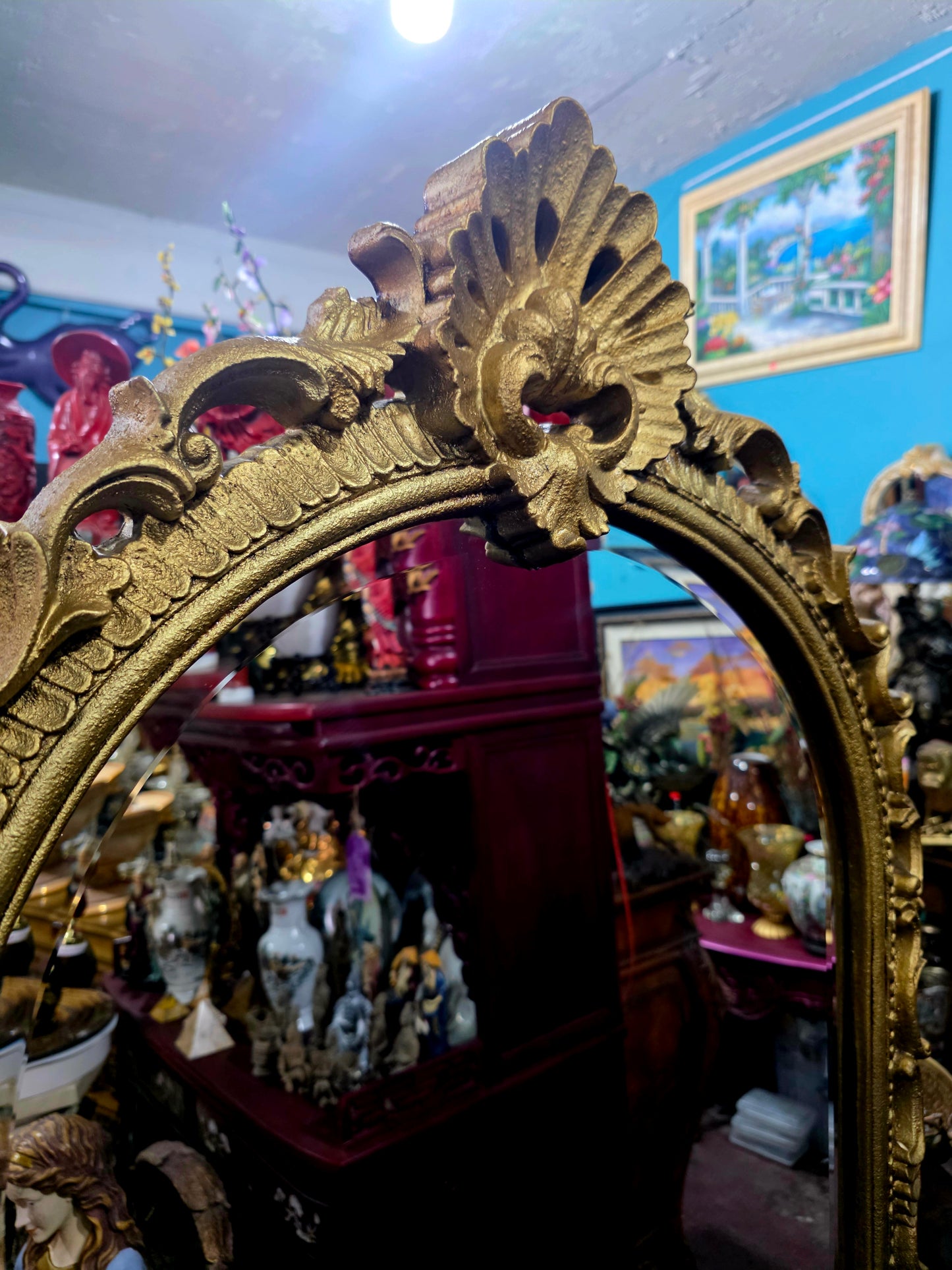 Credenza with Mirror – Aged Gold 🪞🏛️🌿