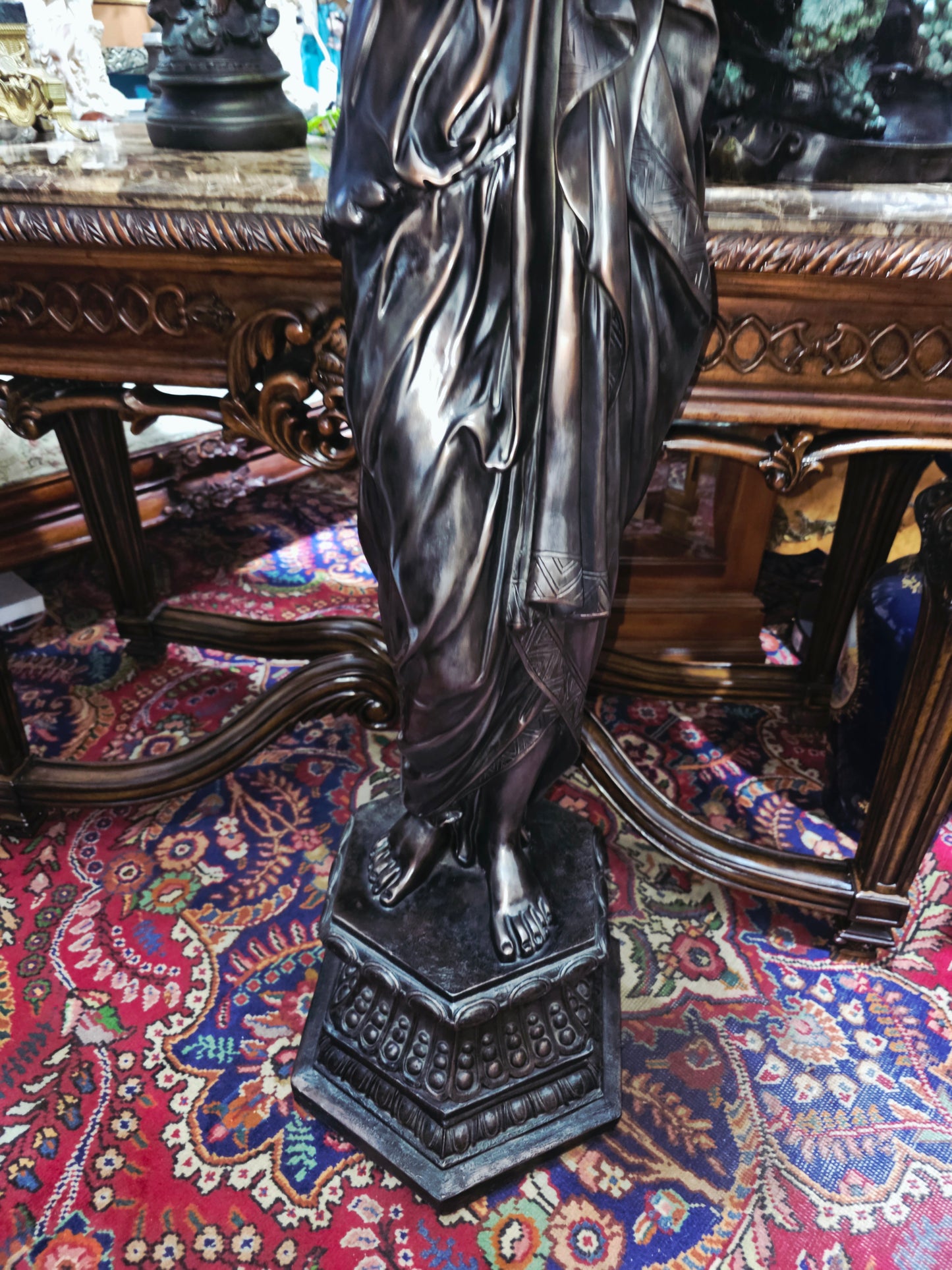 Art Nouveau Sculptural Lamp with Torch – Torchère Art Nouveau🌿🕯️🌿