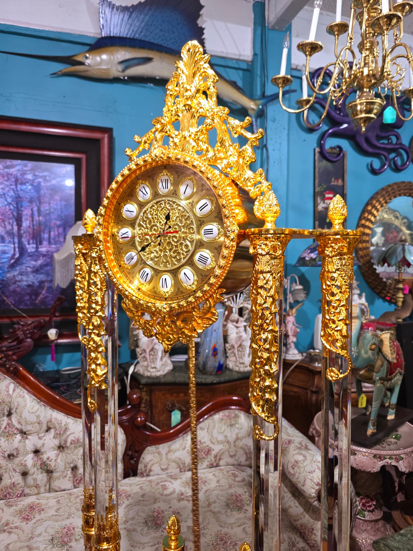 🕰️ Reloj de Pie Homey Designs Inc. – Laton Dorado con Melodias