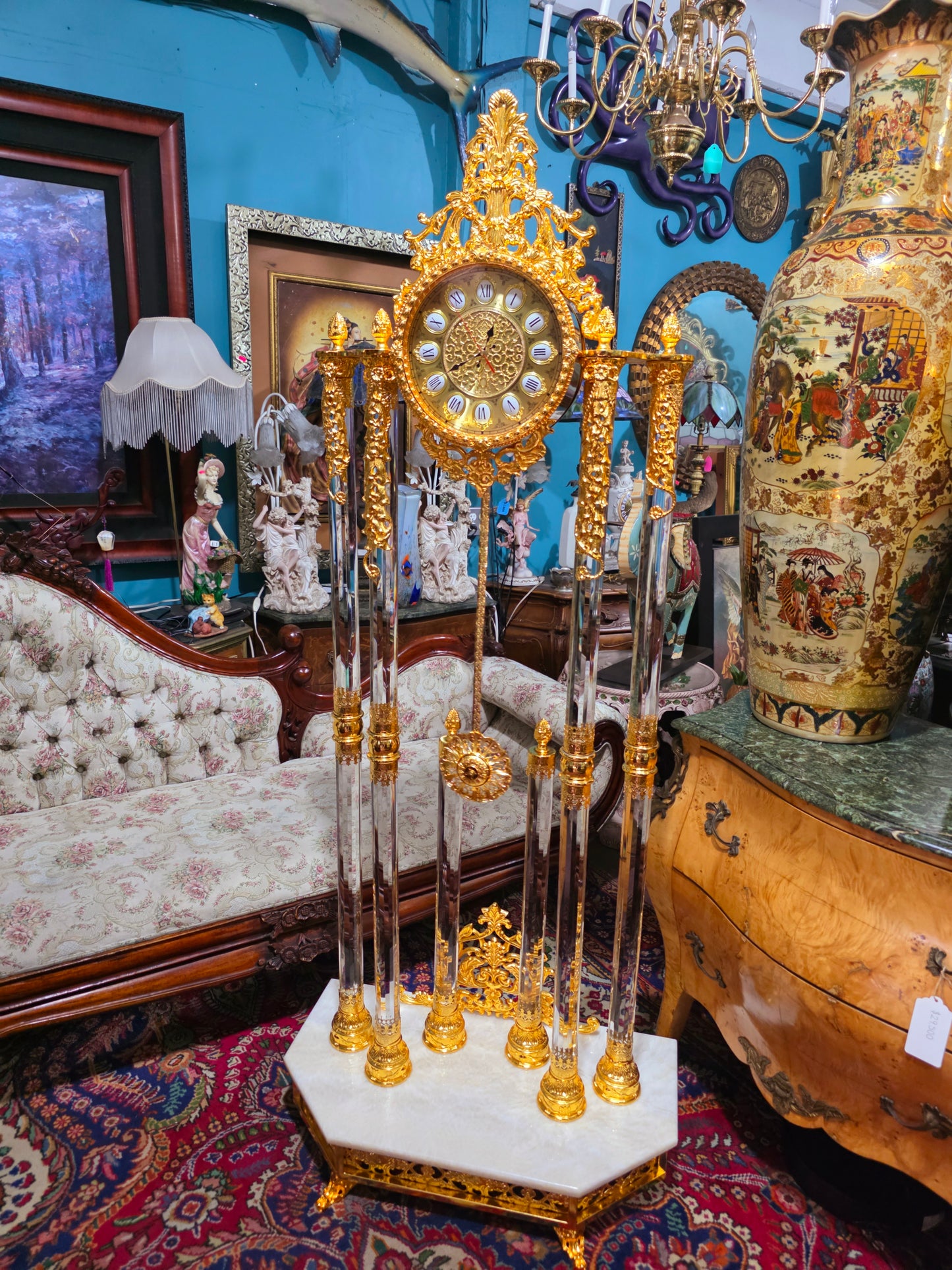 🕰️ Reloj de Pie Homey Designs Inc. – Laton Dorado con Melodias