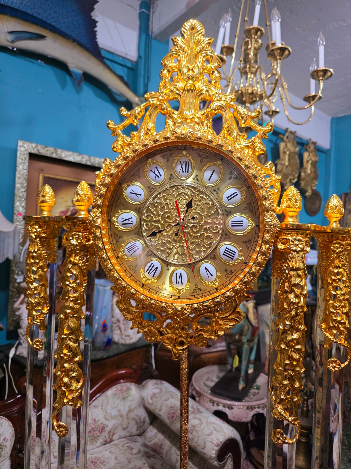 🕰️ Reloj de Pie Homey Designs Inc. – Laton Dorado con Melodias
