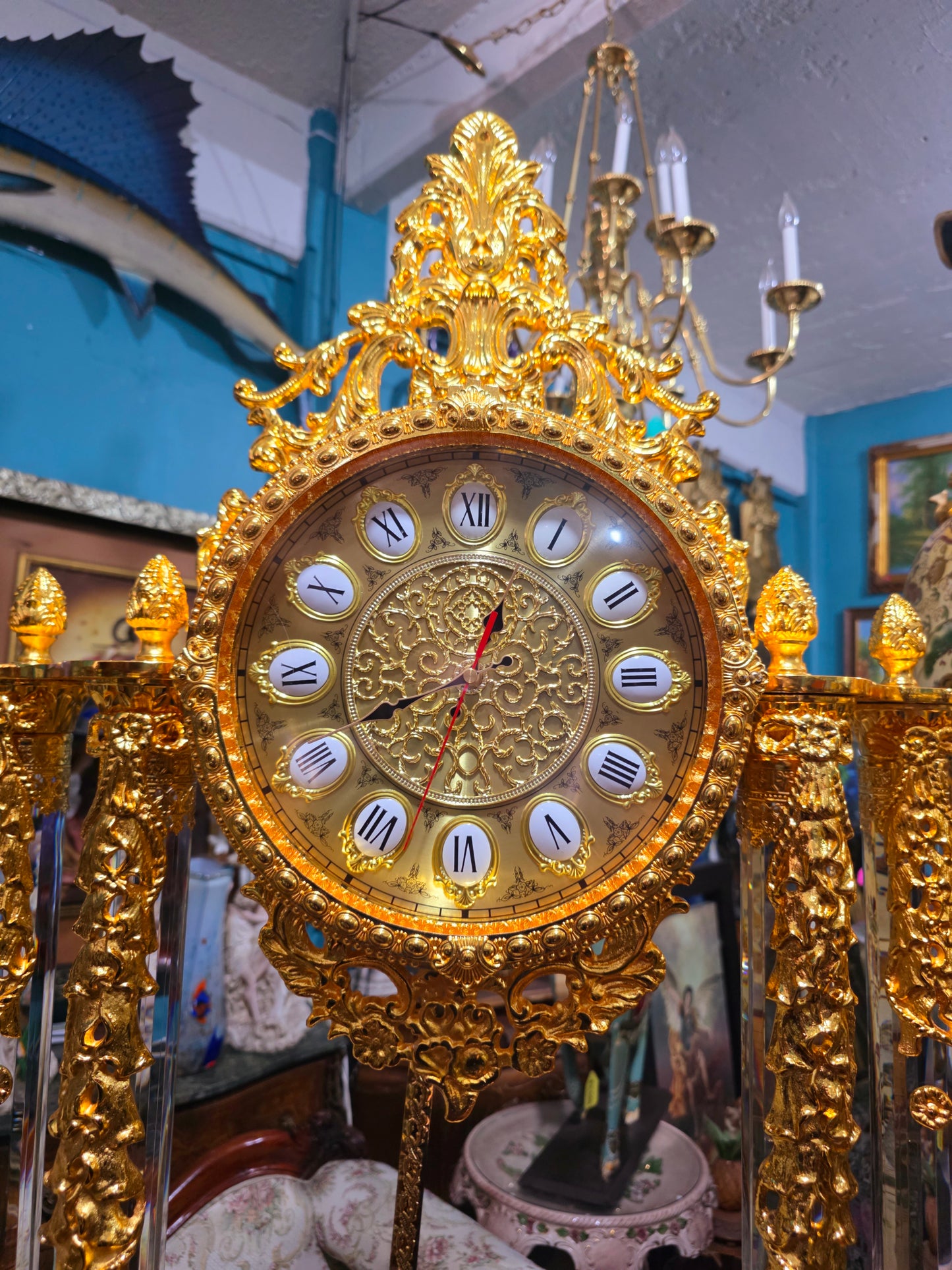 🕰️ Reloj de Pie Homey Designs Inc. – Laton Dorado con Melodias