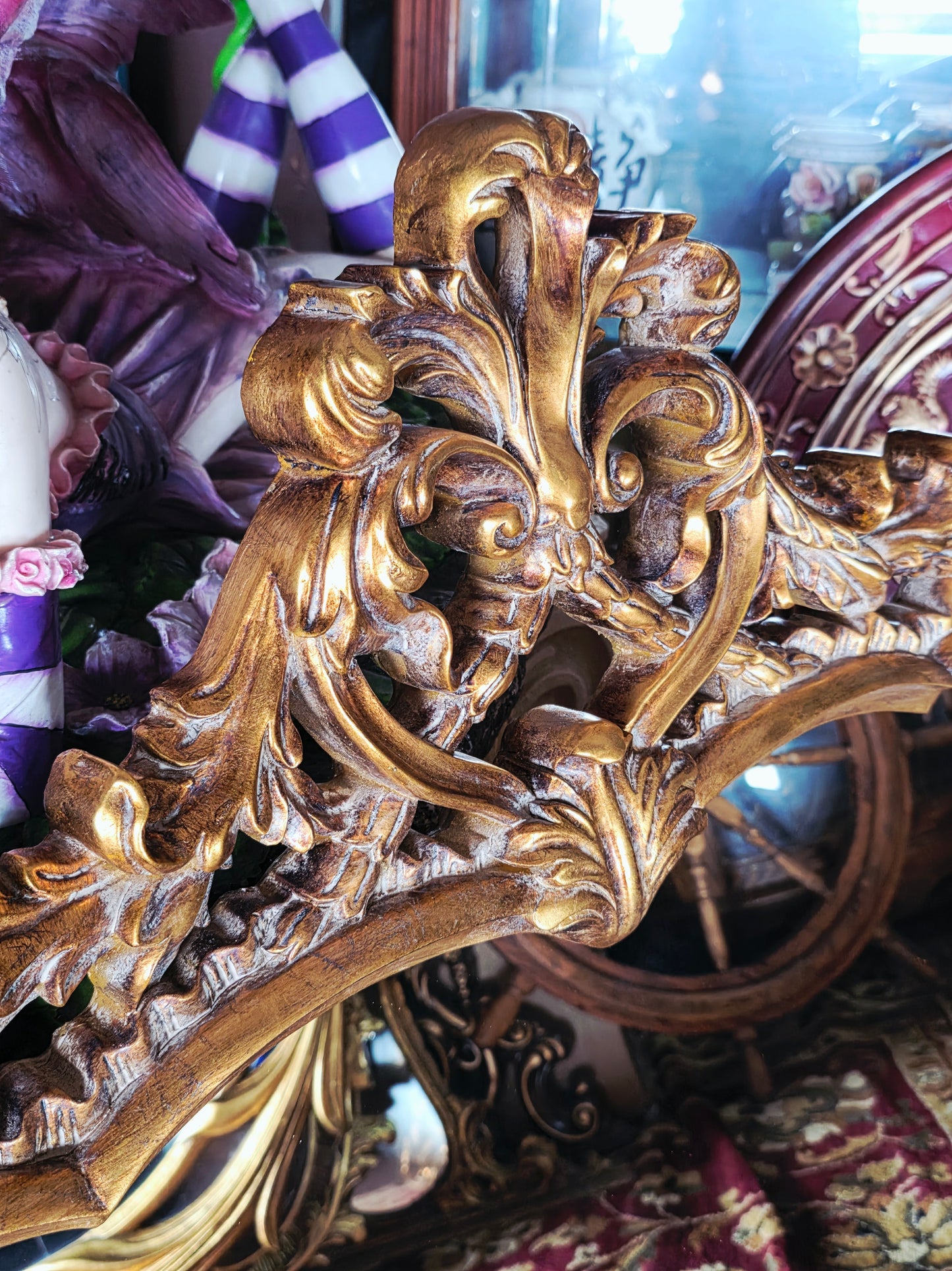 Espejo Barroco/Rococo Revival en Hoja de Oro – Artesanía en Madera🌸🌿🪞
