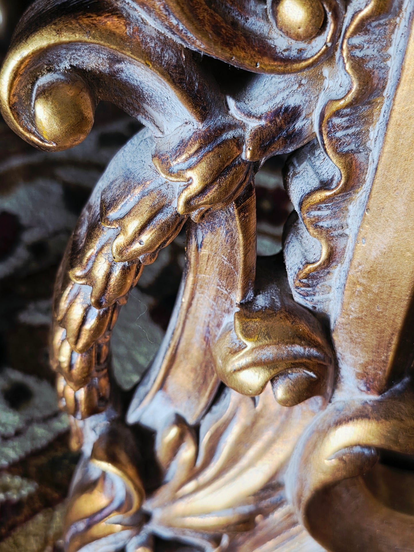 Espejo Barroco/Rococo Revival en Hoja de Oro – Artesanía en Madera🌸🌿🪞