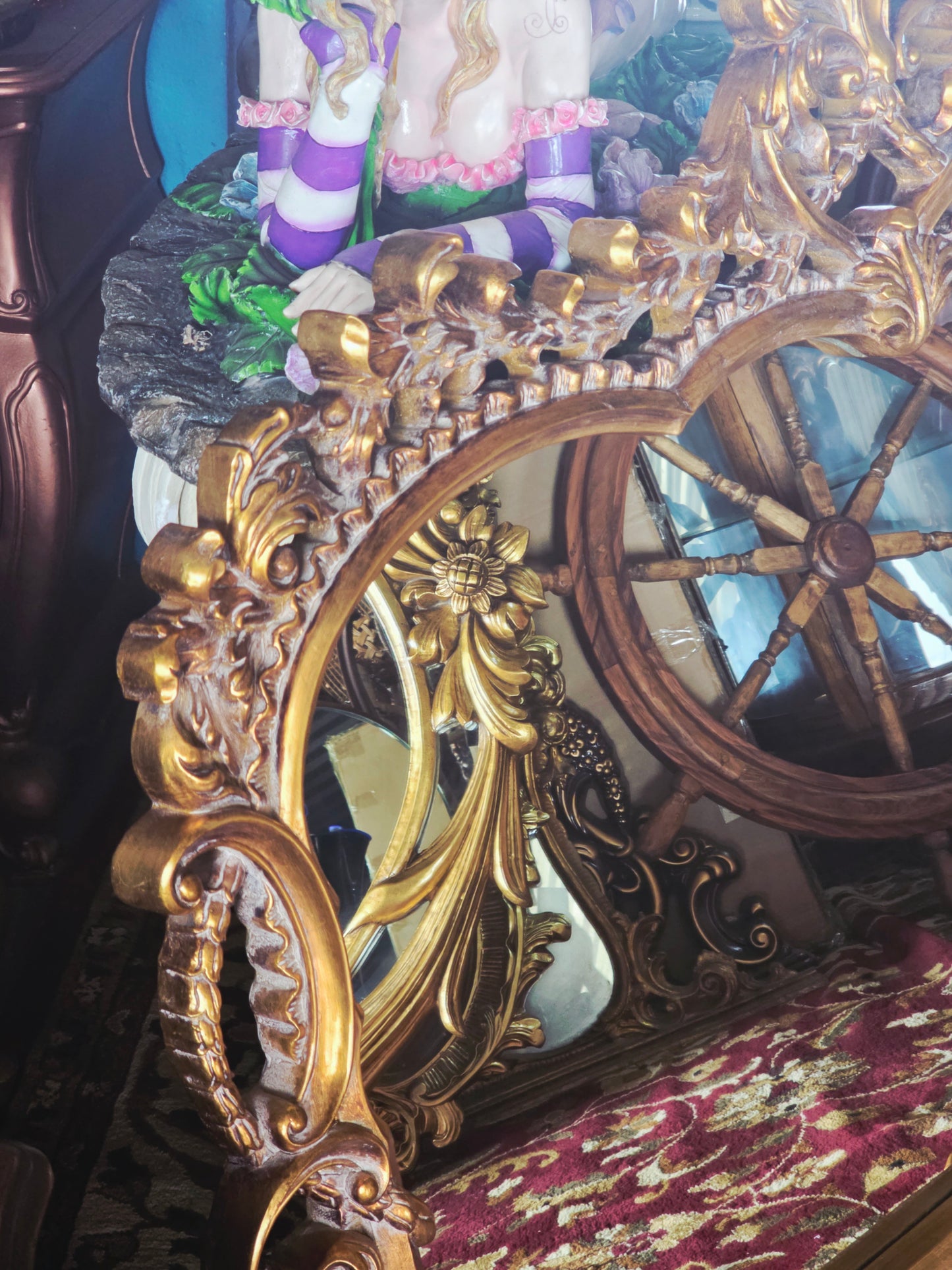 Espejo Barroco/Rococo Revival en Hoja de Oro – Artesanía en Madera🌸🌿🪞