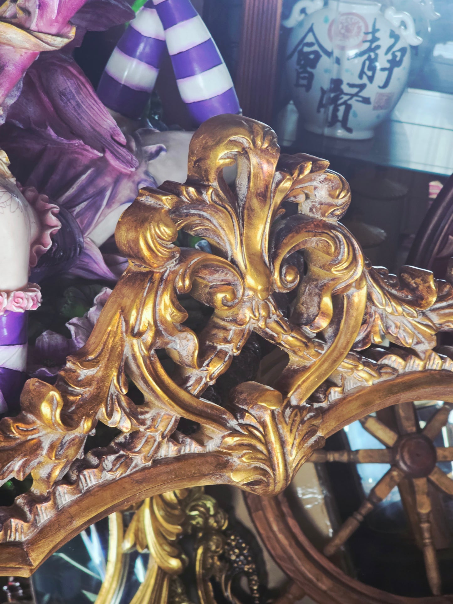 Espejo Barroco/Rococo Revival en Hoja de Oro – Artesanía en Madera🌸🌿🪞