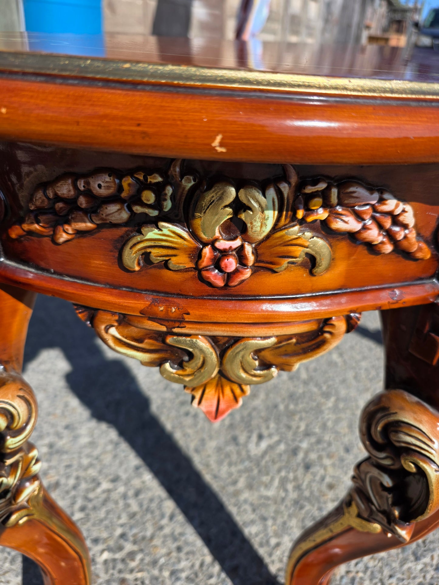 Ornamental Carved Wood Credenza with Floral Motifs 🌿🏛️🌿