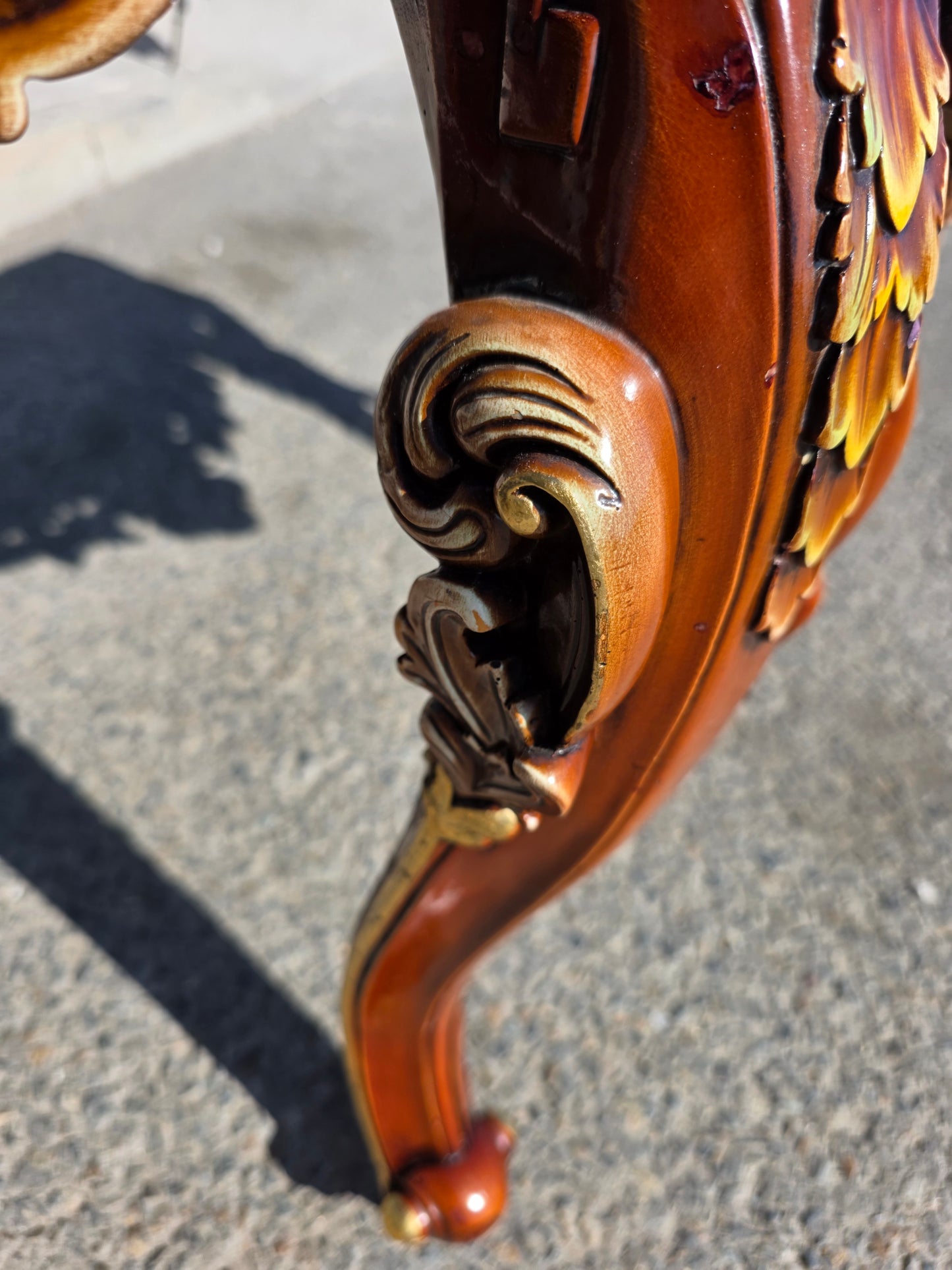 Ornamental Carved Wood Credenza with Floral Motifs 🌿🏛️🌿