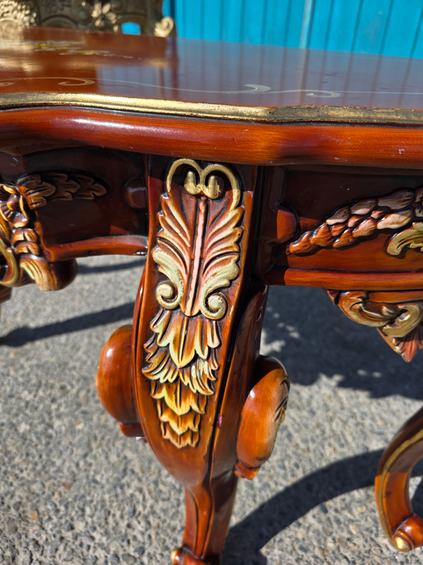 Ornamental Carved Wood Credenza with Floral Motifs 🌿🏛️🌿