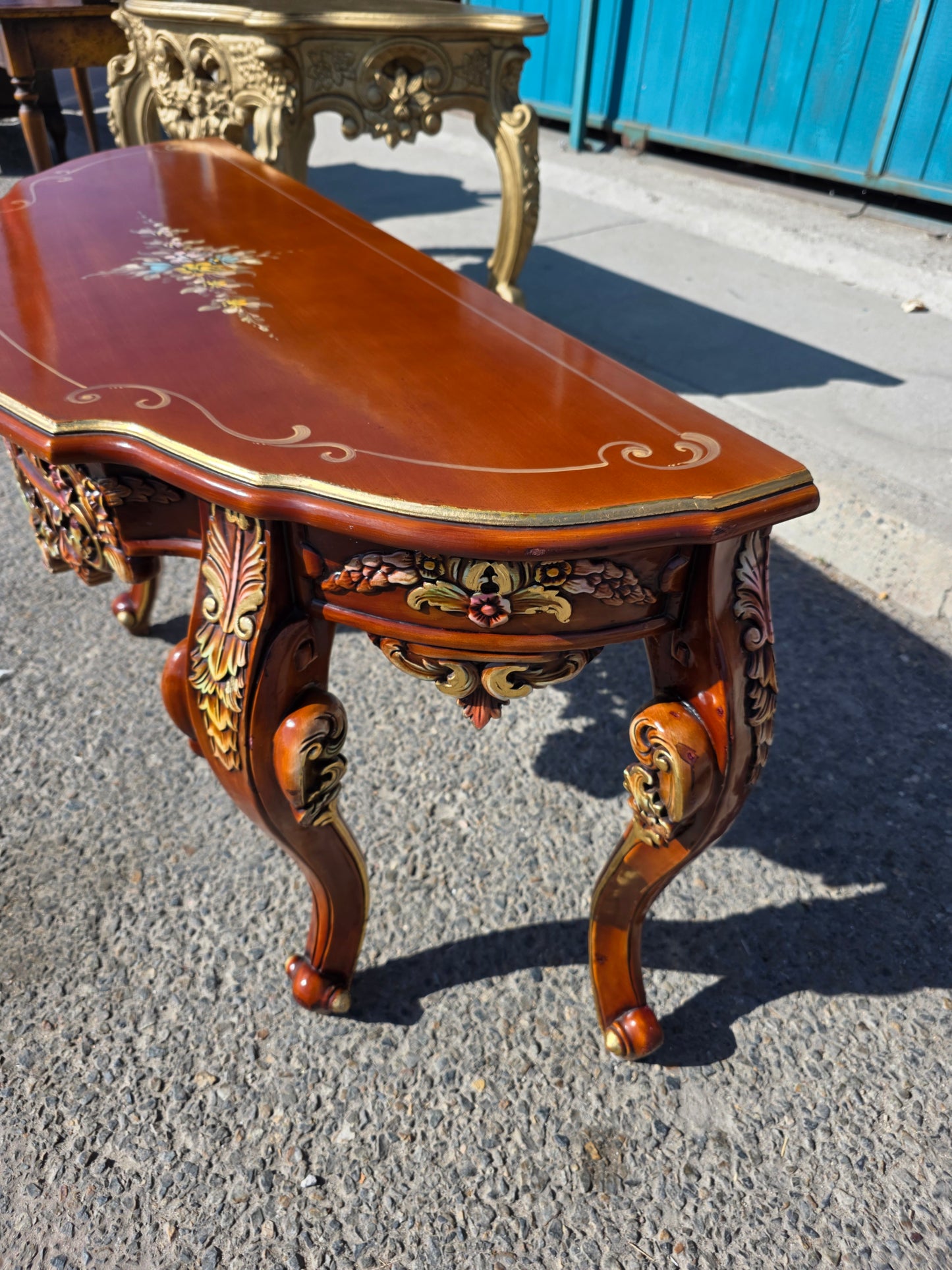 Ornamental Carved Wood Credenza with Floral Motifs 🌿🏛️🌿