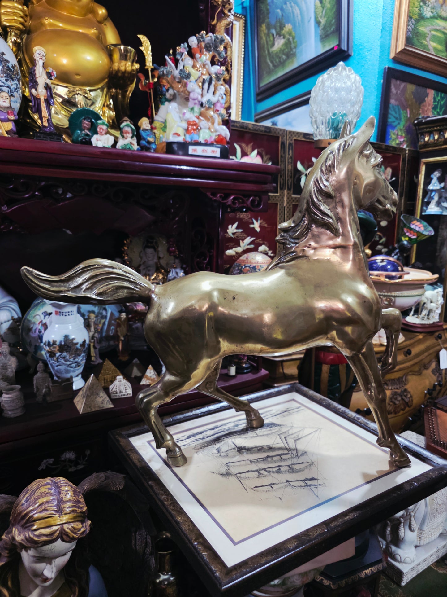 Escultura de Caballo en Bronce Solido 🐎