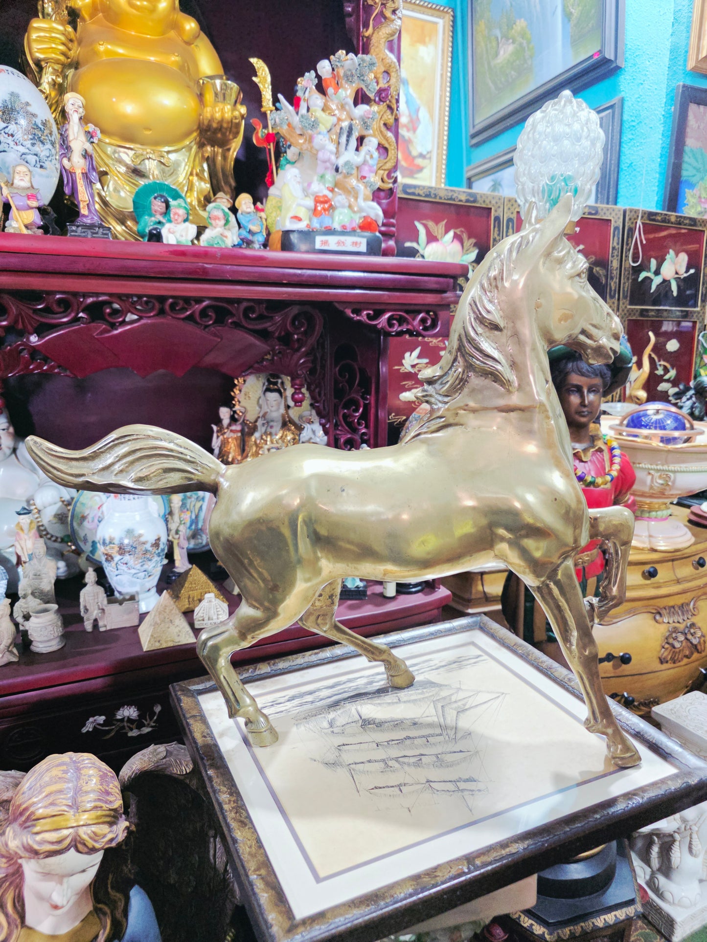 Escultura de Caballo en Bronce Solido 🐎