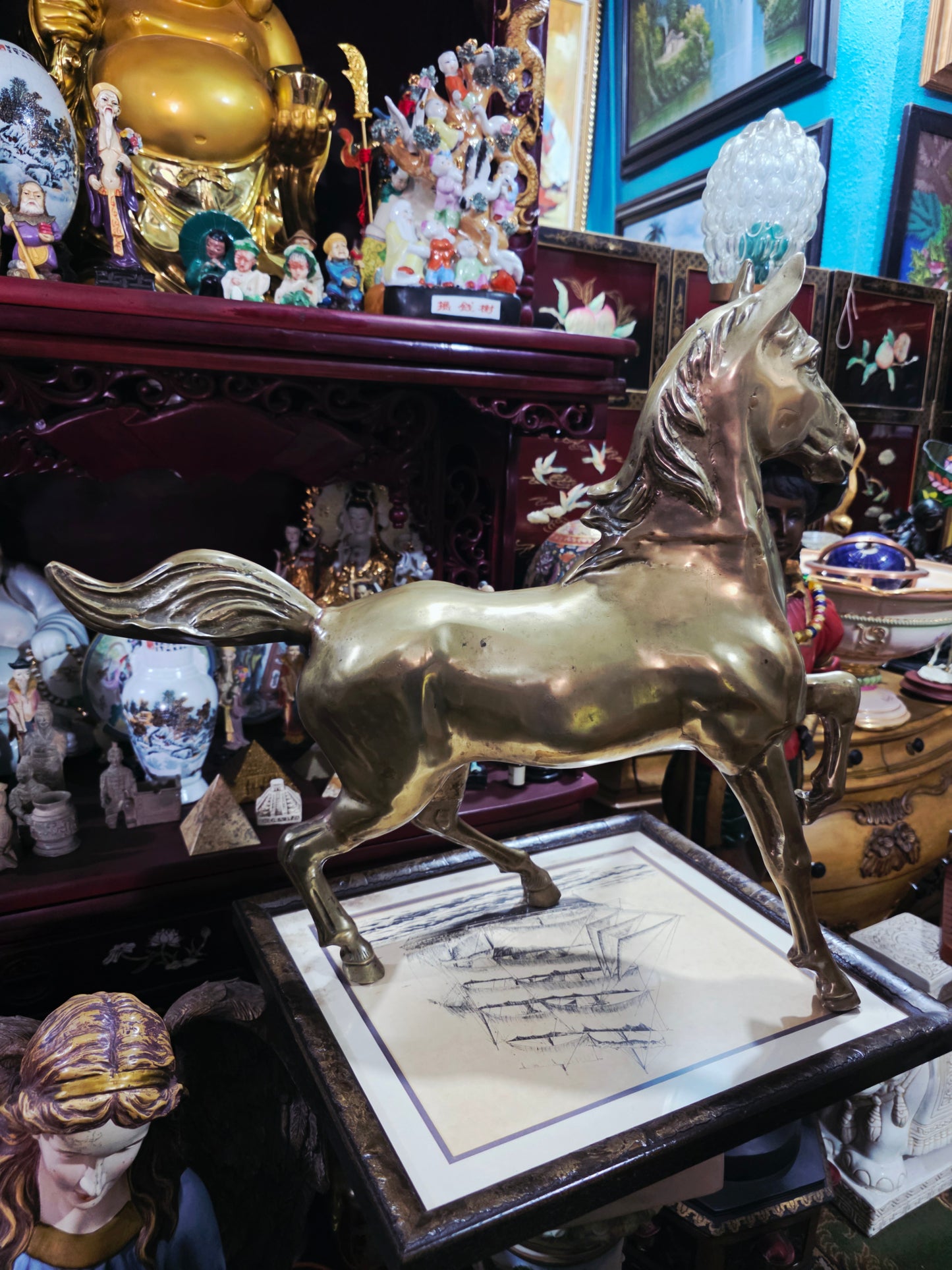 Escultura de Caballo en Bronce Solido 🐎