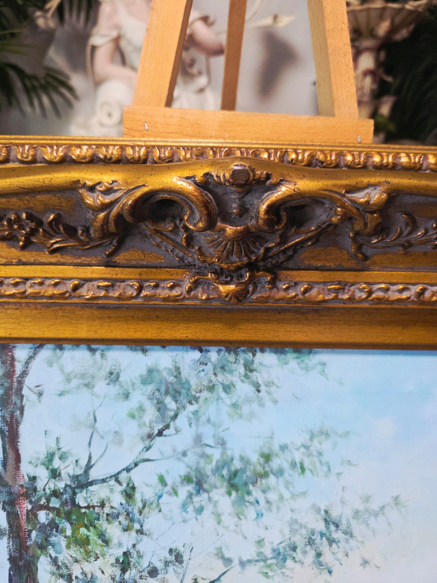 Cuadro al Oleo con Marco Ornamental – Escena Urbana Atemporal 🖼️🖌️🎨