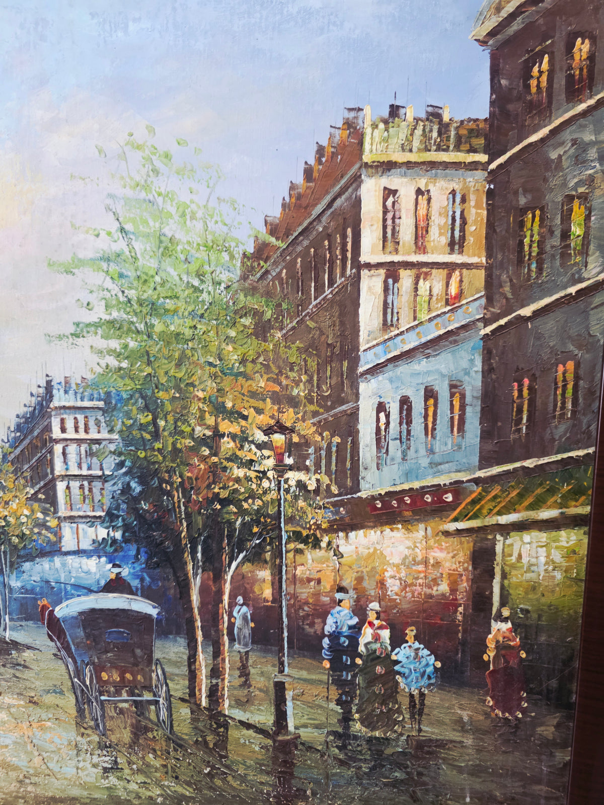 Parisian Scene with the Eiffel Tower - Original oil painting🖌️🎨