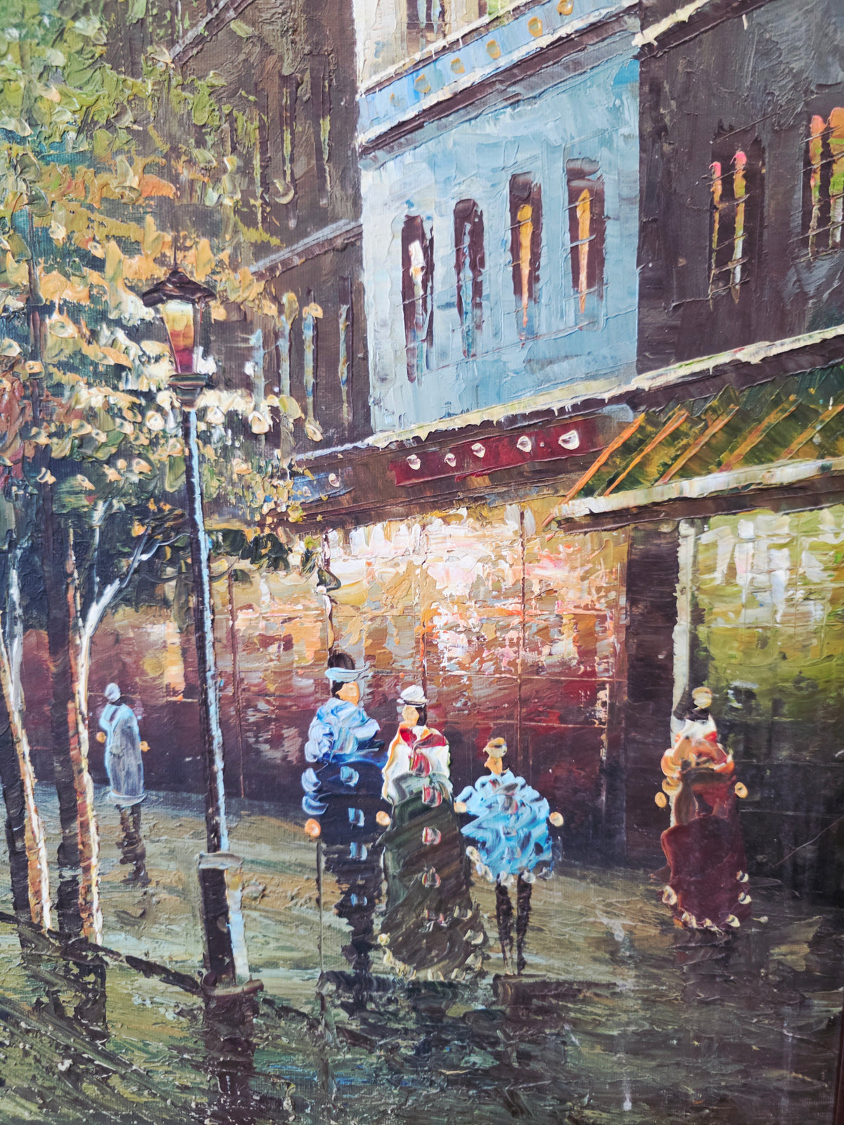 Parisian Scene with the Eiffel Tower - Original oil painting🖌️🎨