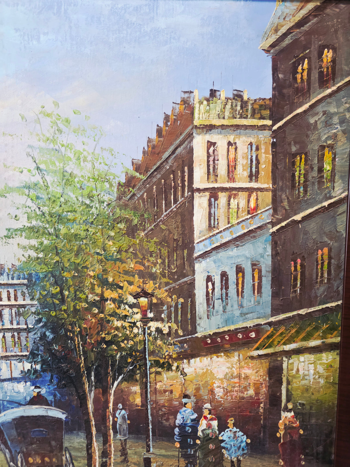 Parisian Scene with the Eiffel Tower - Original oil painting🖌️🎨
