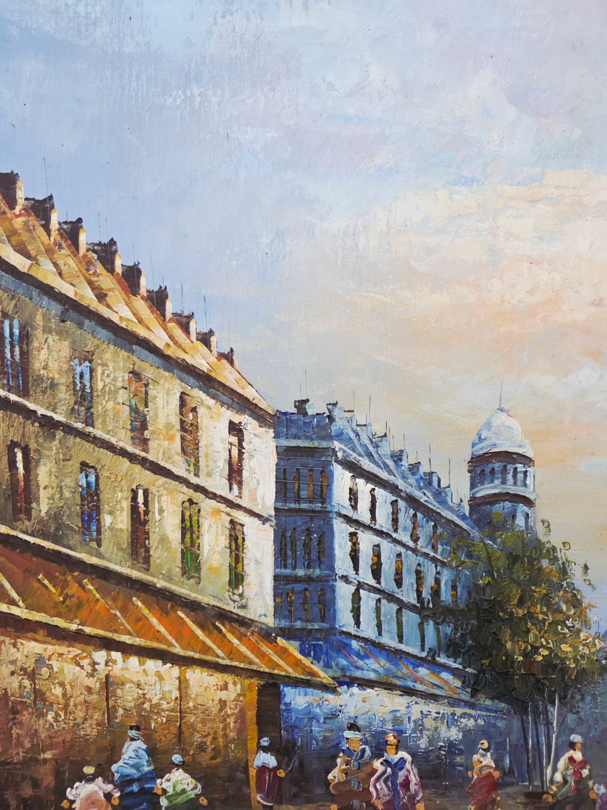 Parisian Scene with the Eiffel Tower - Original oil painting🖌️🎨