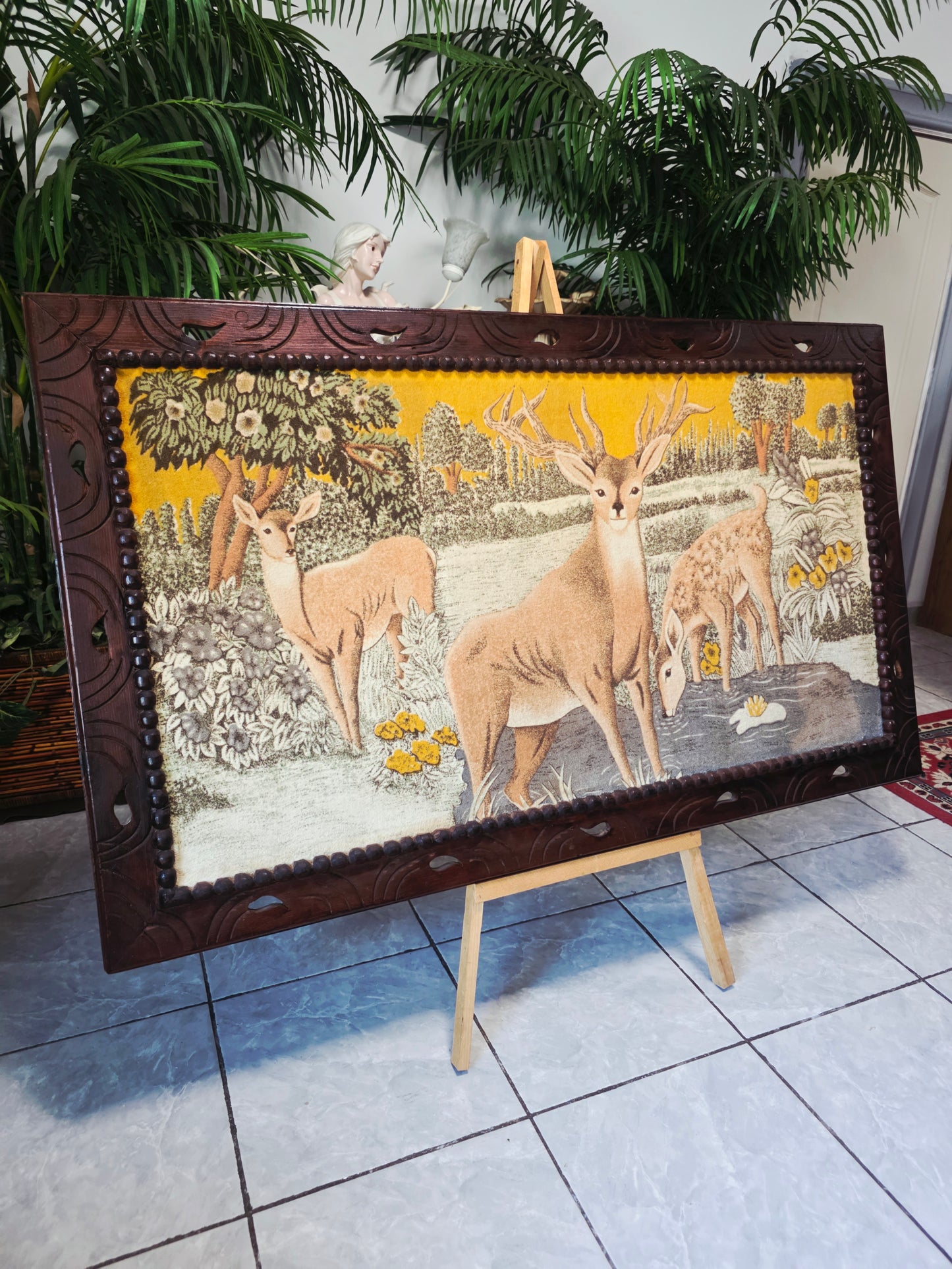 Cuadro en Tela con Escena de Venados – Naturaleza Atemporal 🌿🖌️🎨