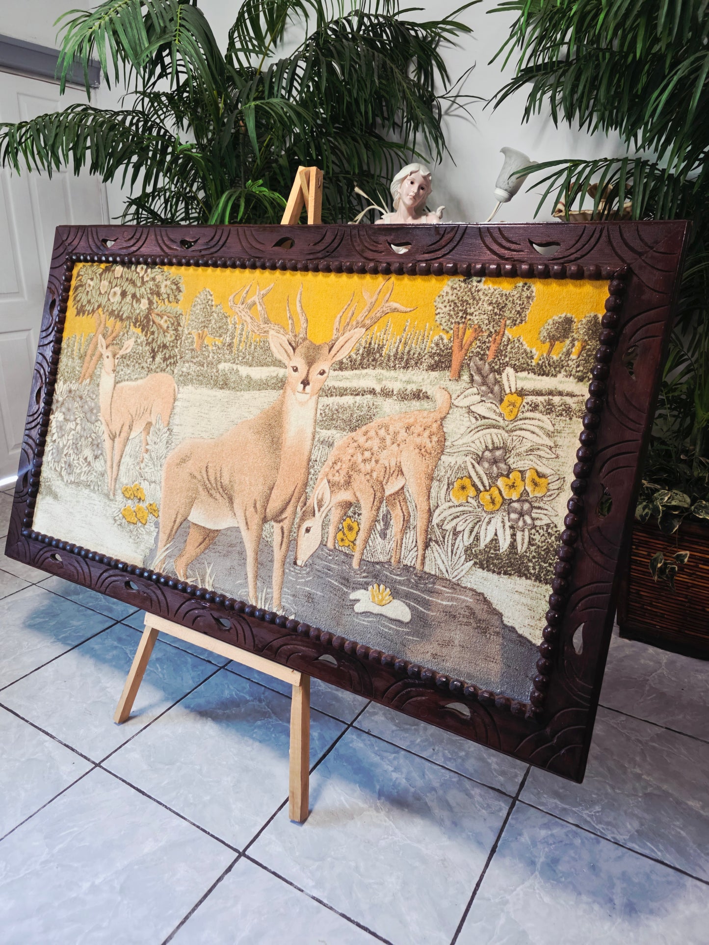 Cuadro en Tela con Escena de Venados – Naturaleza Atemporal 🌿🖌️🎨