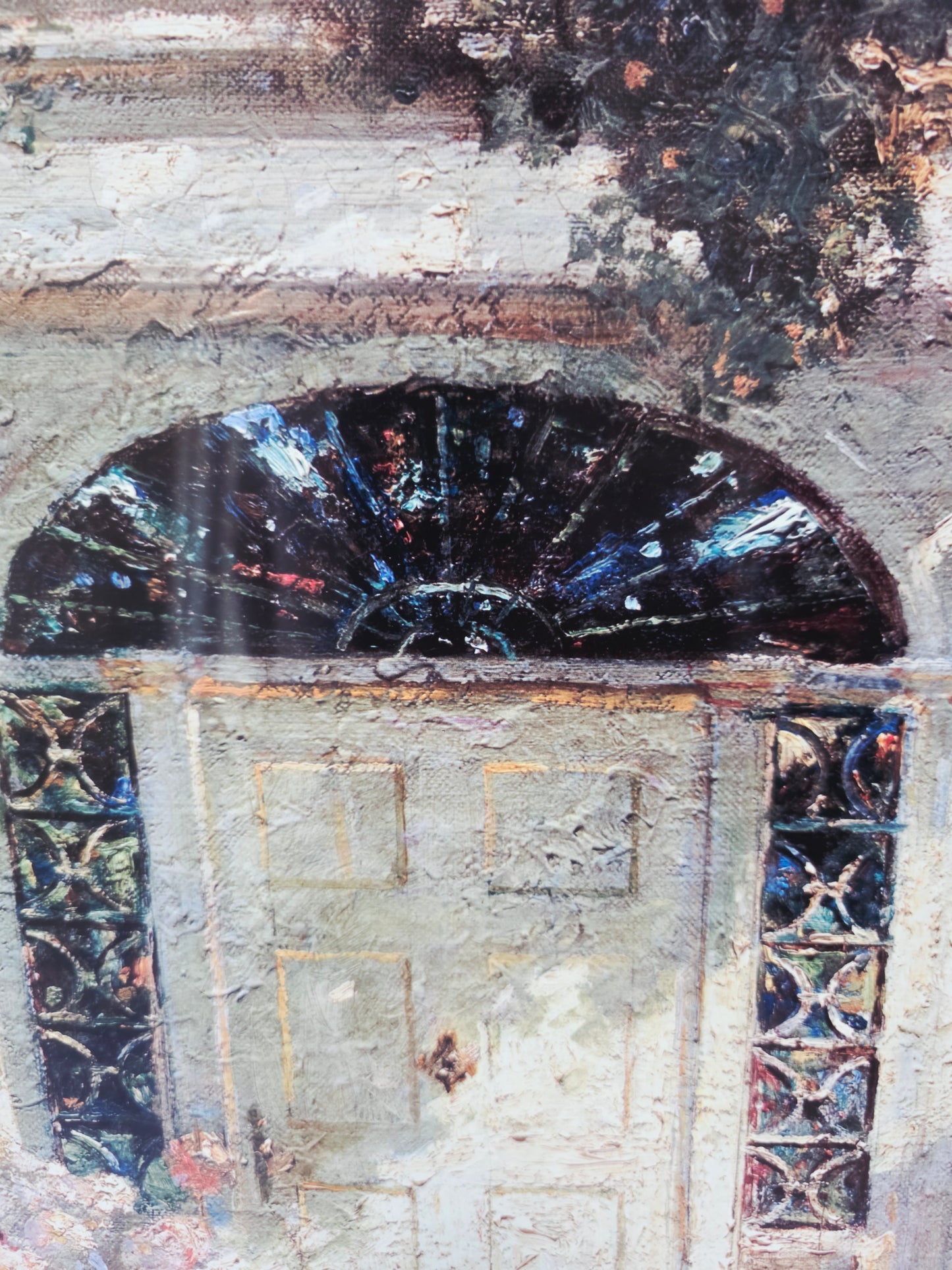 uadro al Oleo – Escena de Jardín con Entrada de Casa🌸🏛️🌸