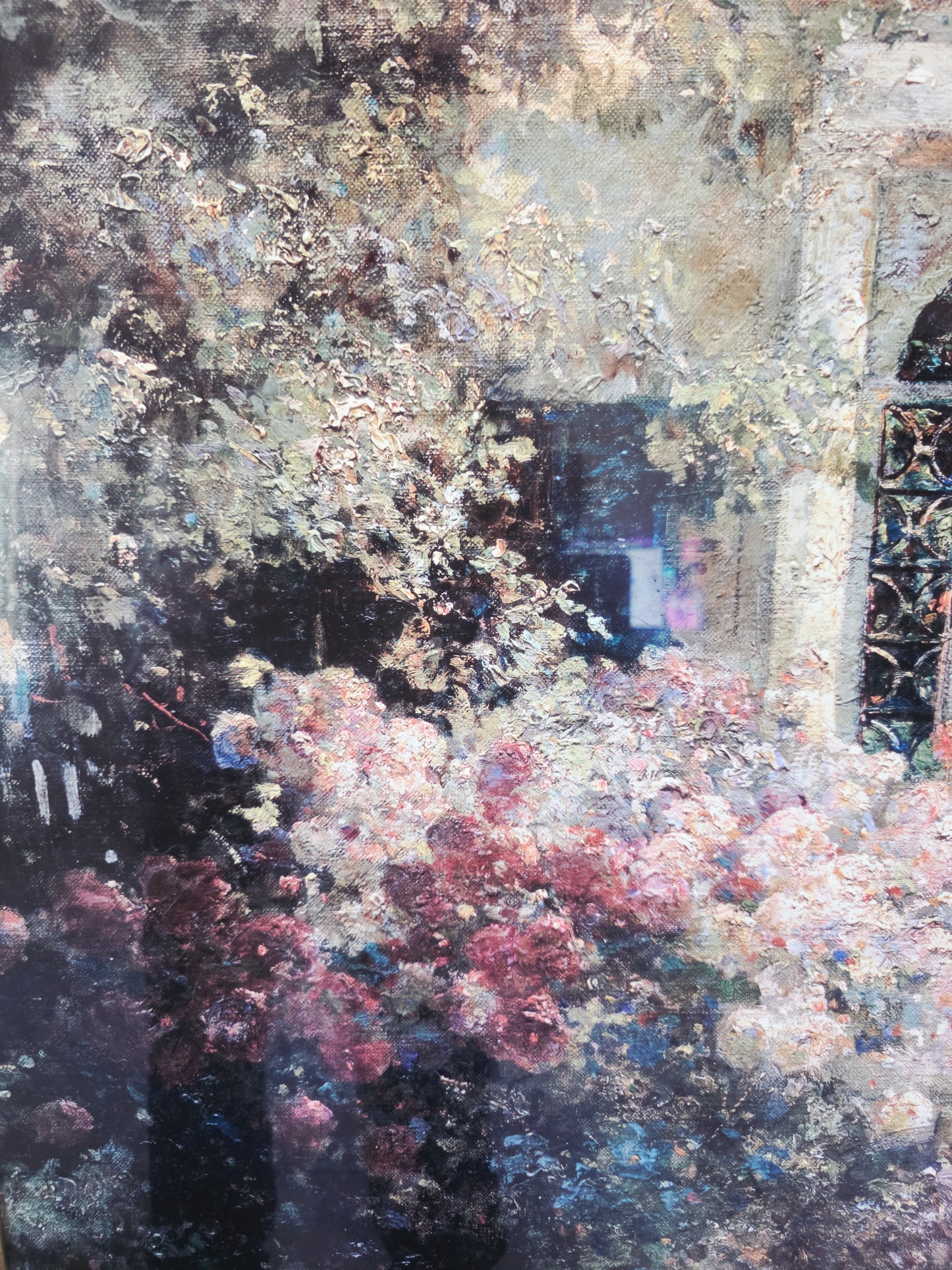 uadro al Oleo – Escena de Jardín con Entrada de Casa🌸🏛️🌸