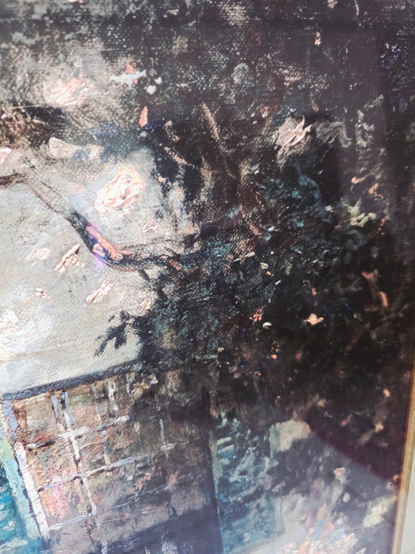 uadro al Oleo – Escena de Jardín con Entrada de Casa🌸🏛️🌸