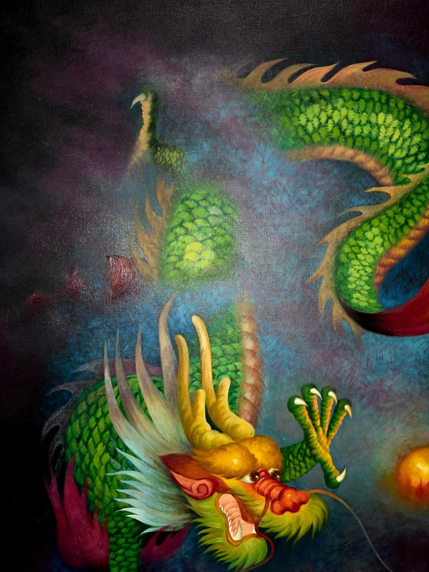 Cuadro de Dragones en Oleo – Fuerza Mística y Elegancia Atemporal 🐉🔥🐉