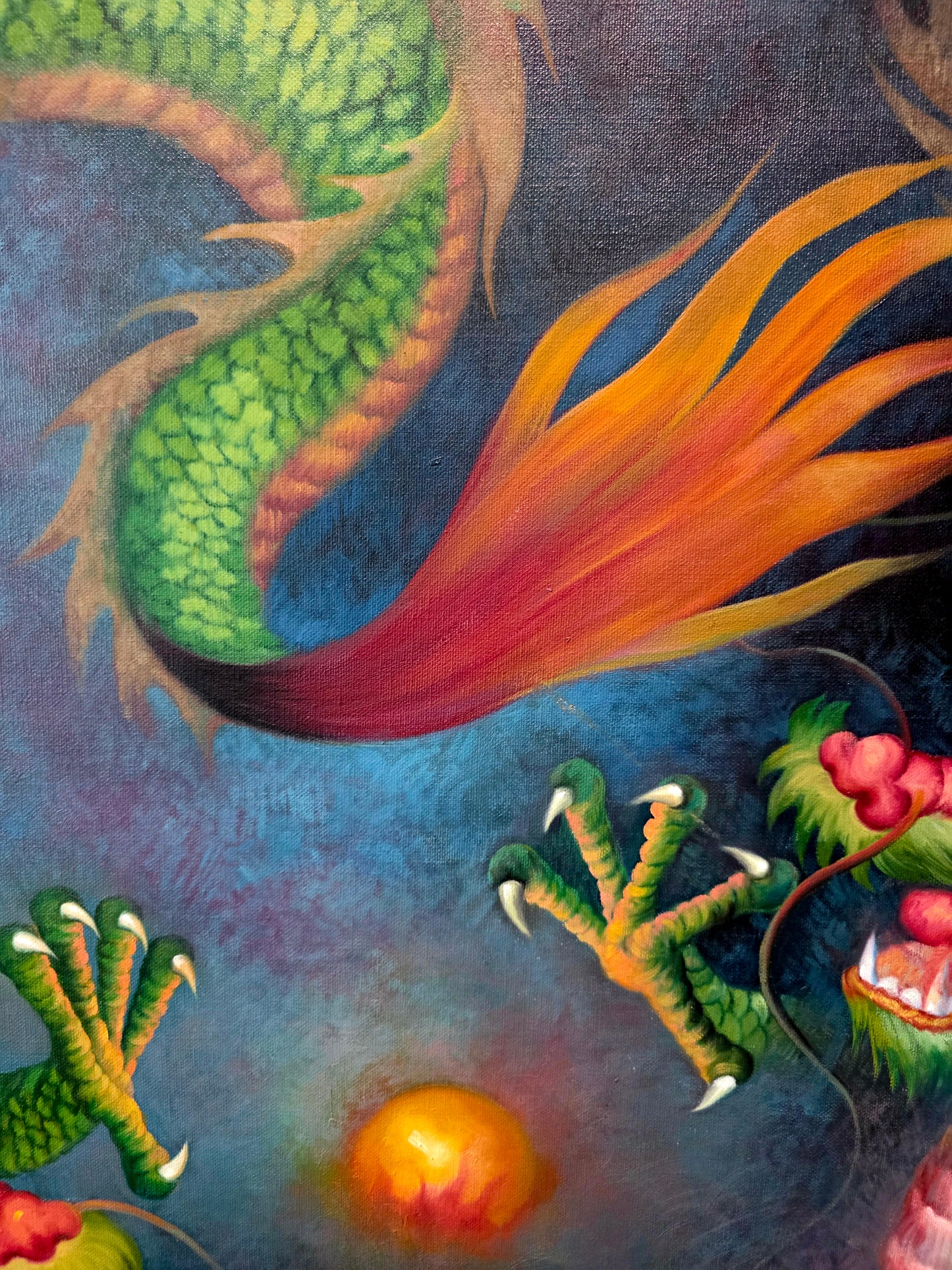 Cuadro de Dragones en Oleo – Fuerza Mística y Elegancia Atemporal 🐉🔥🐉