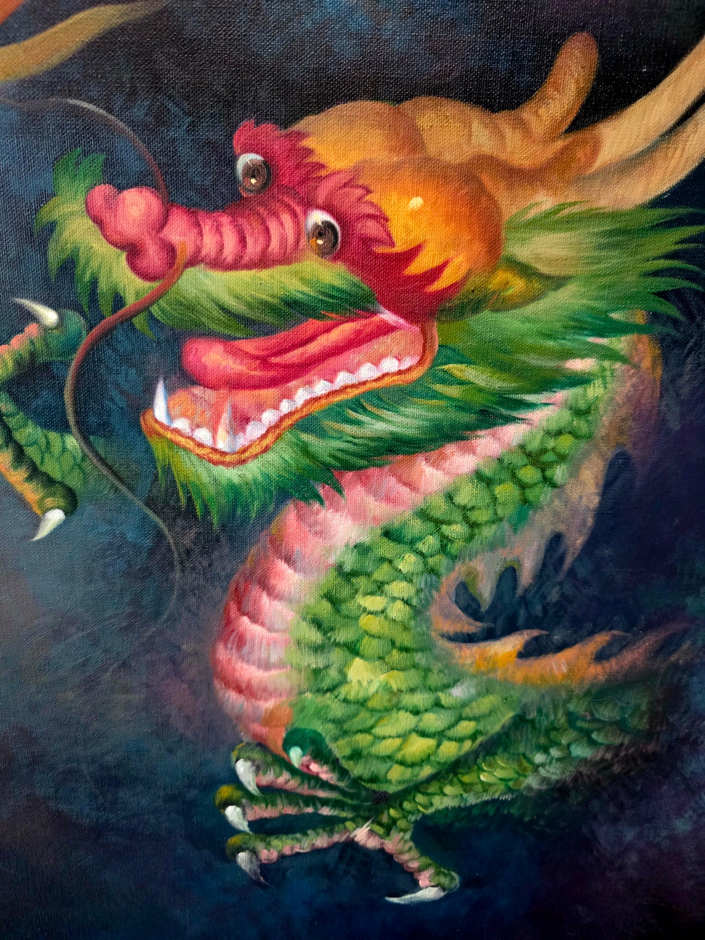 Cuadro de Dragones en Oleo – Fuerza Mística y Elegancia Atemporal 🐉🔥🐉