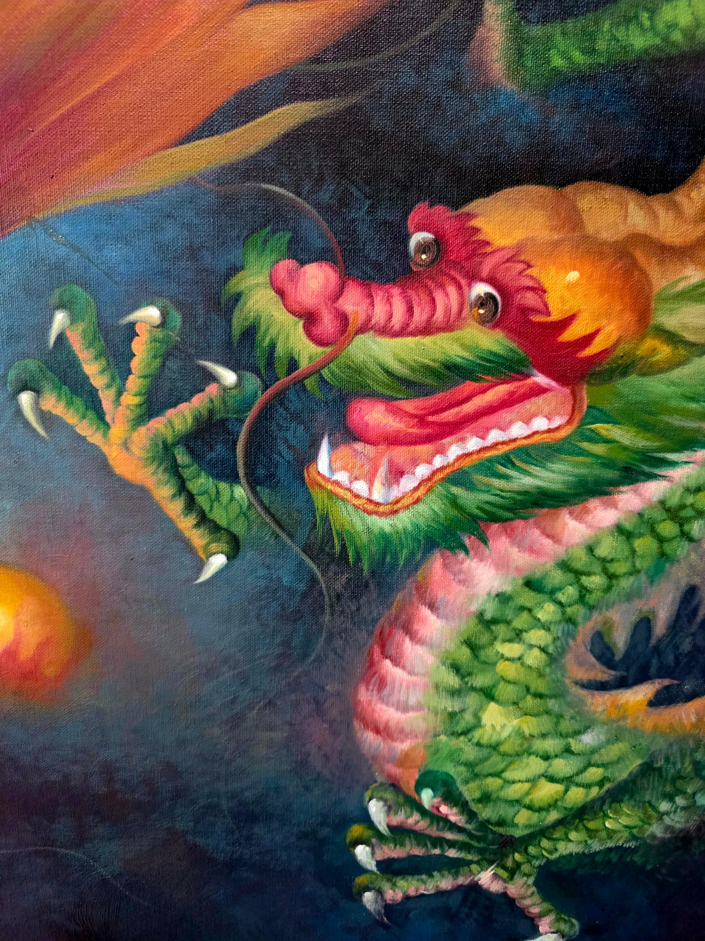 Cuadro de Dragones en Oleo – Fuerza Mística y Elegancia Atemporal 🐉🔥🐉