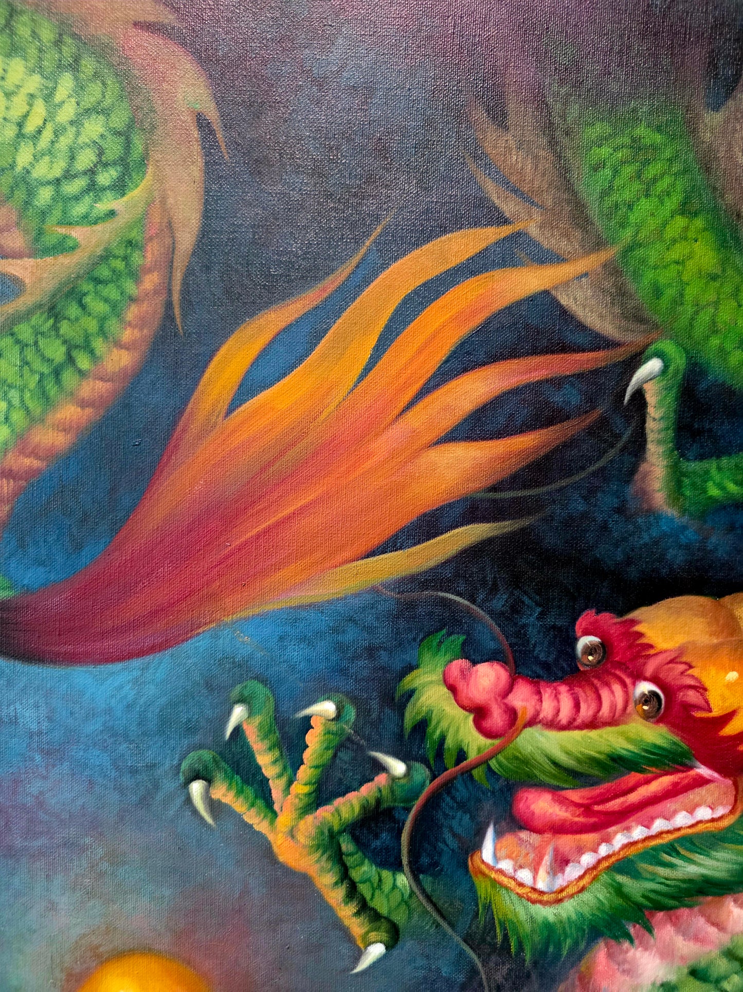 Cuadro de Dragones en Oleo – Fuerza Mística y Elegancia Atemporal 🐉🔥🐉