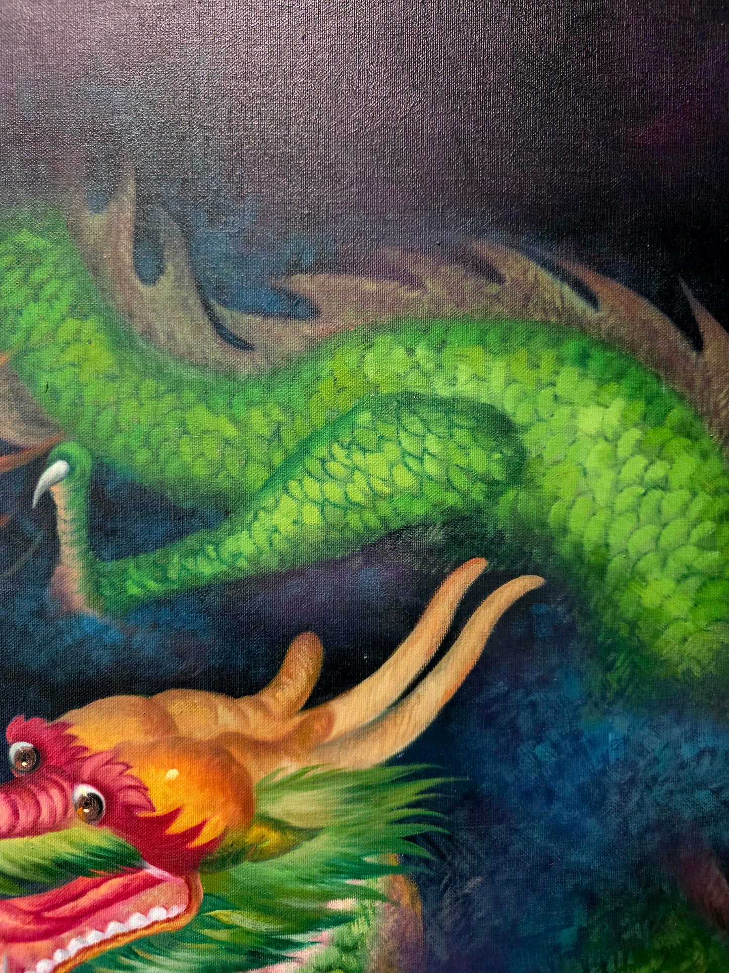 Cuadro de Dragones en Oleo – Fuerza Mística y Elegancia Atemporal 🐉🔥🐉