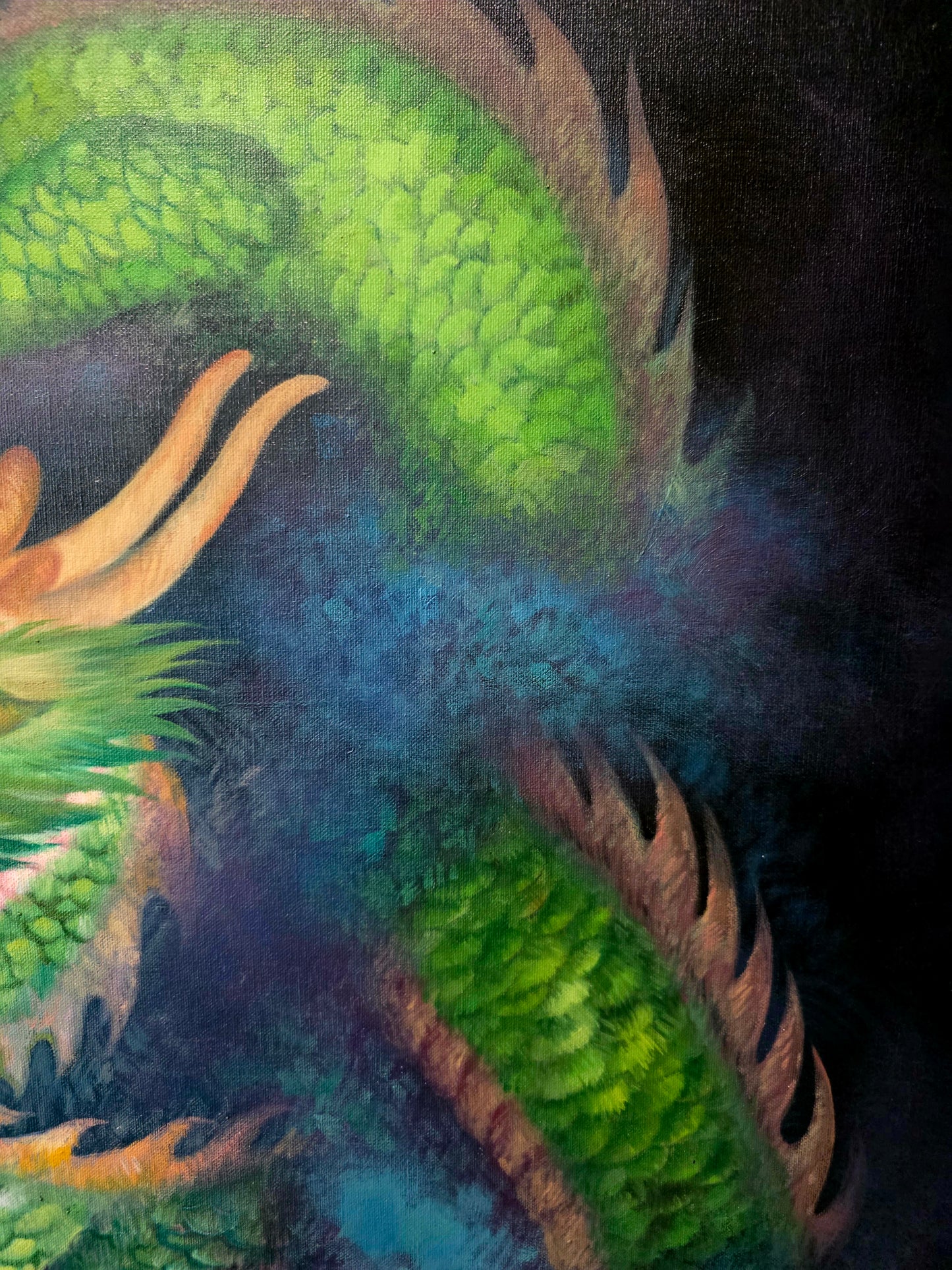 Cuadro de Dragones en Oleo – Fuerza Mística y Elegancia Atemporal 🐉🔥🐉