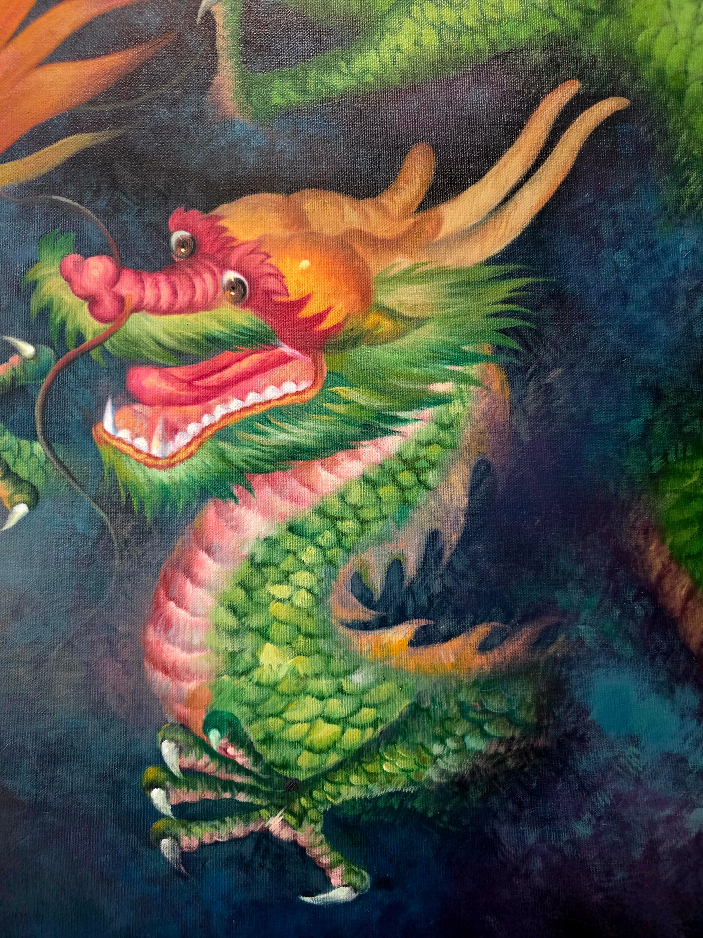 Cuadro de Dragones en Oleo – Fuerza Mística y Elegancia Atemporal 🐉🔥🐉