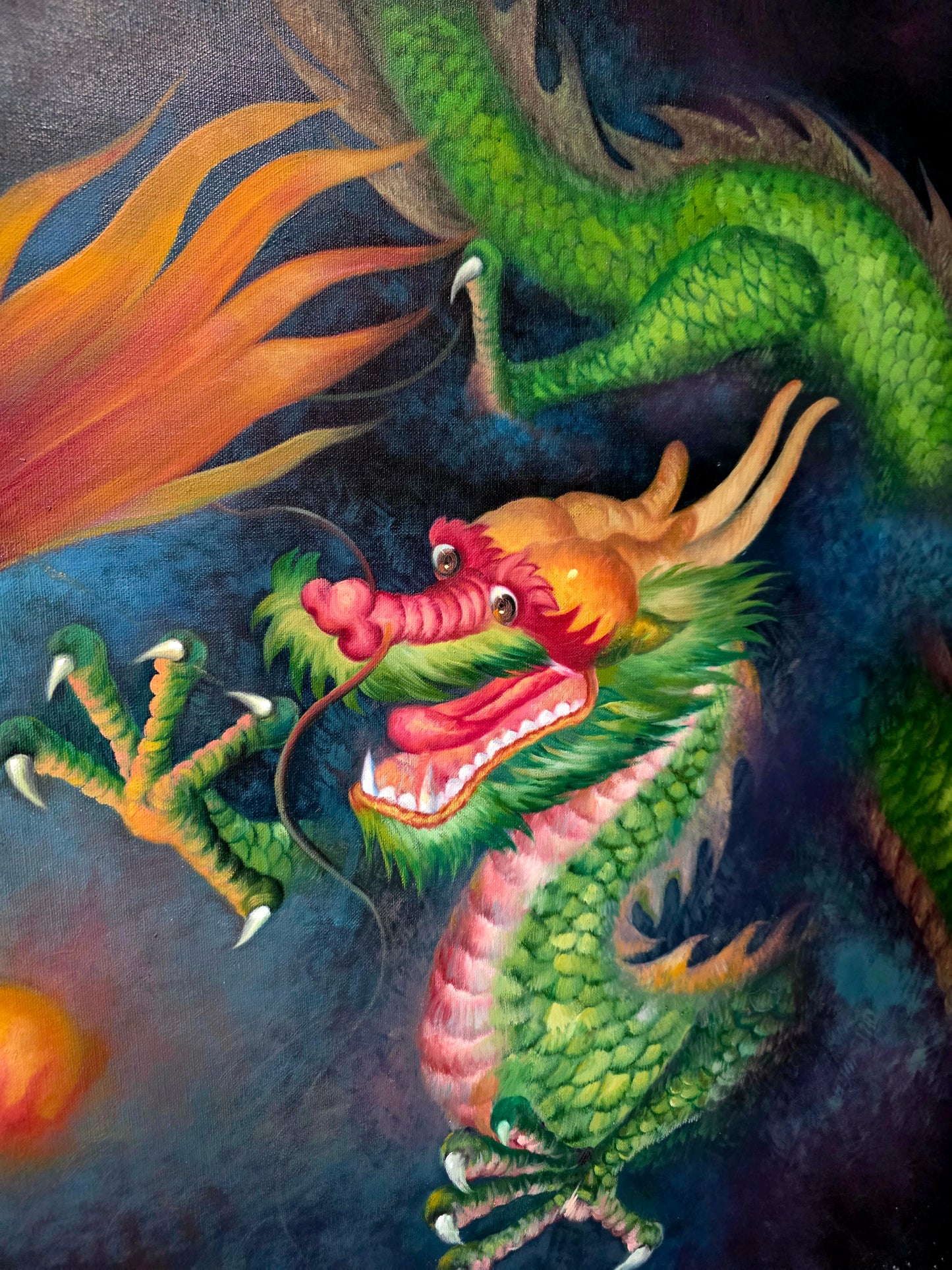 Cuadro de Dragones en Oleo – Fuerza Mística y Elegancia Atemporal 🐉🔥🐉