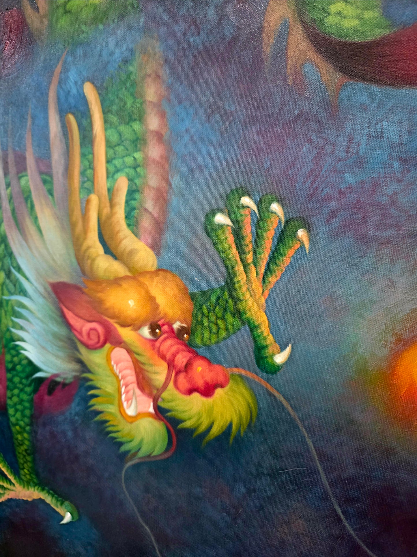 Cuadro de Dragones en Oleo – Fuerza Mística y Elegancia Atemporal 🐉🔥🐉