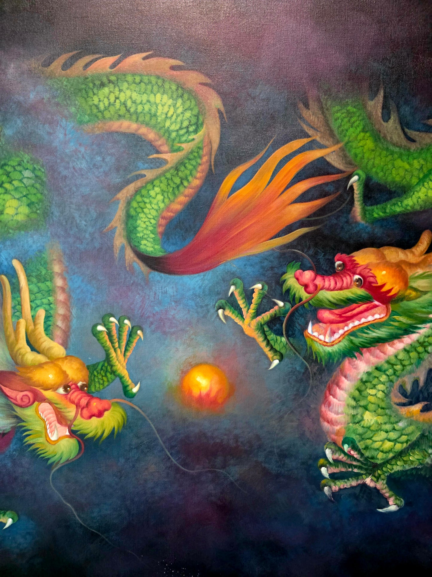 Cuadro de Dragones en Oleo – Fuerza Mística y Elegancia Atemporal 🐉🔥🐉